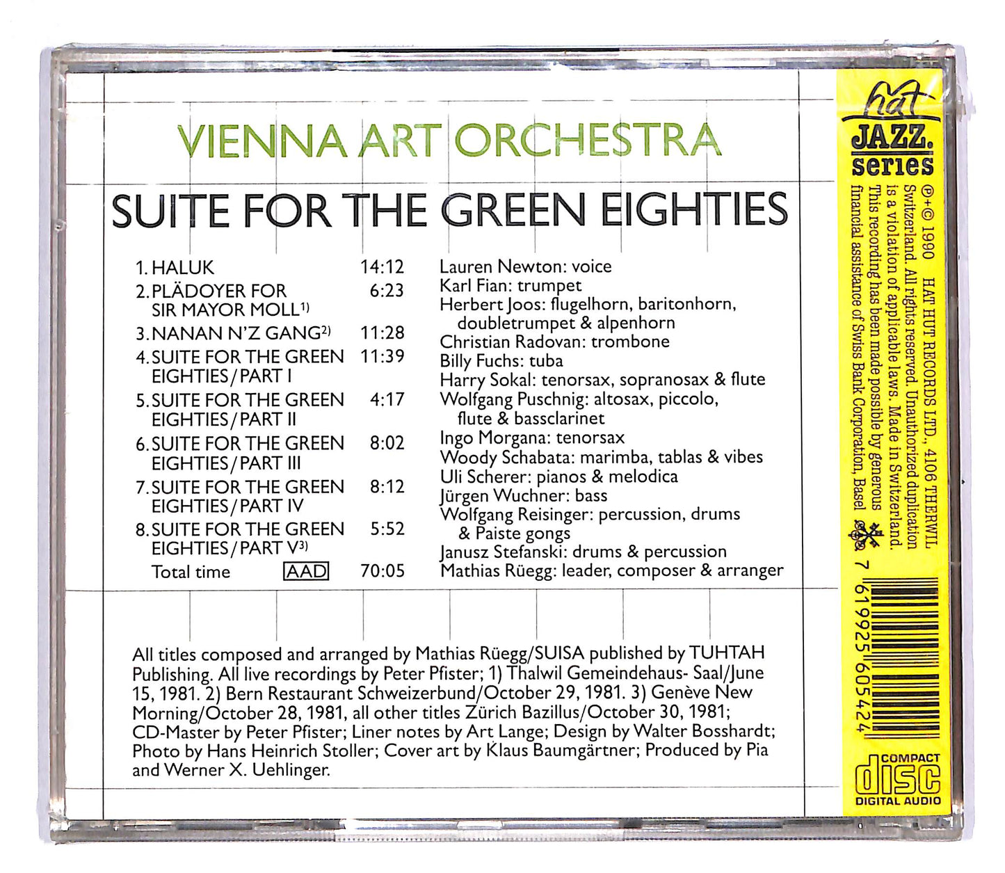 EBOND Vienna Art Orchestra - Suite For The Green Eighties CD CD043620