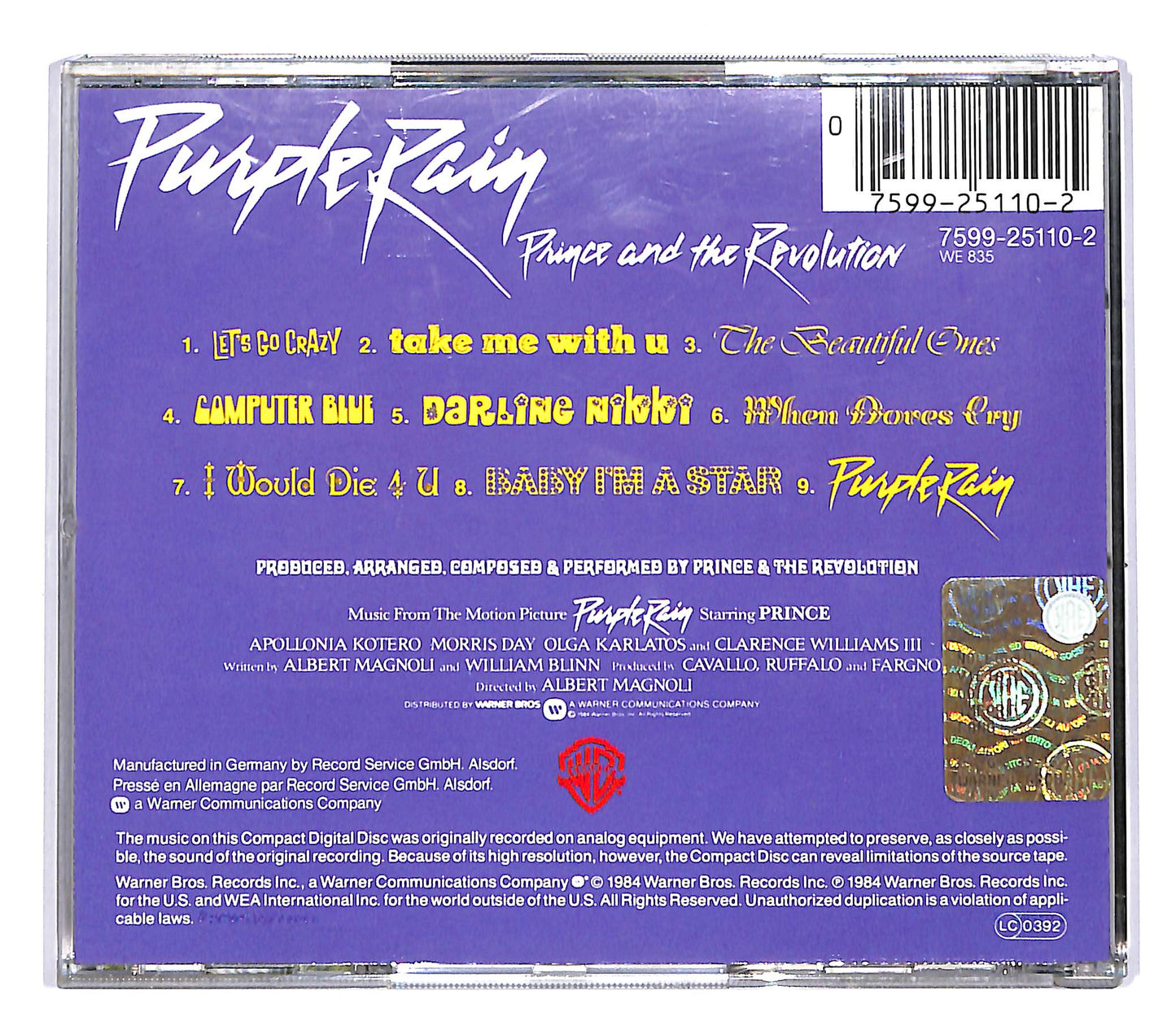 EBOND Prince And The Revolution - Purple Rain CD CD044820