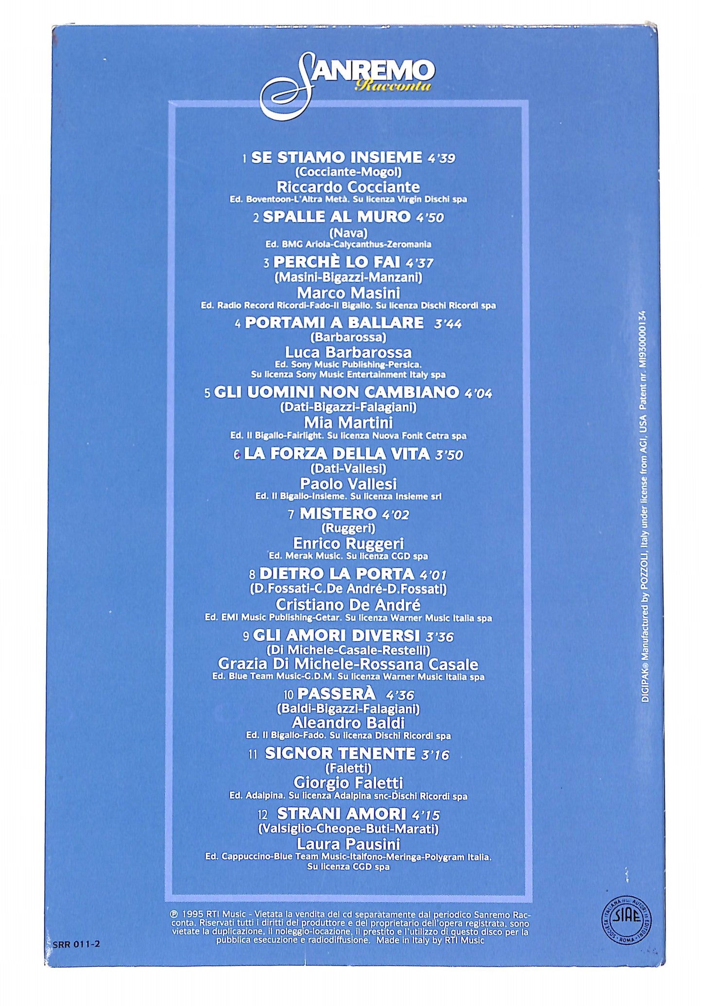 EBOND Various - Sanremo Racconta 1991-94 vol.11 EDITORIALE CD CD045102