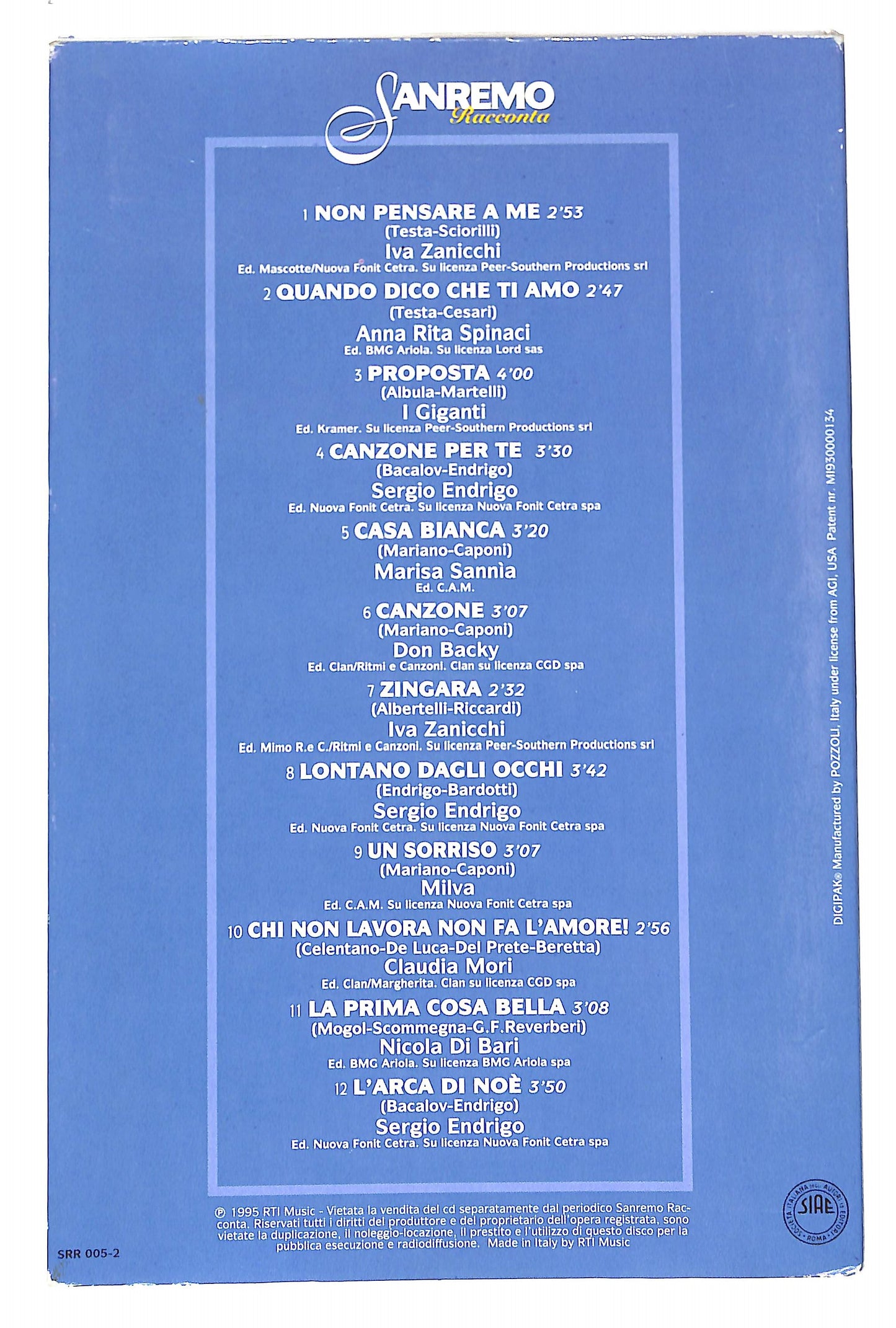 EBOND Various - Sanremo Racconta - 1967-70 vol.5 EDITORIALE CD CD045111