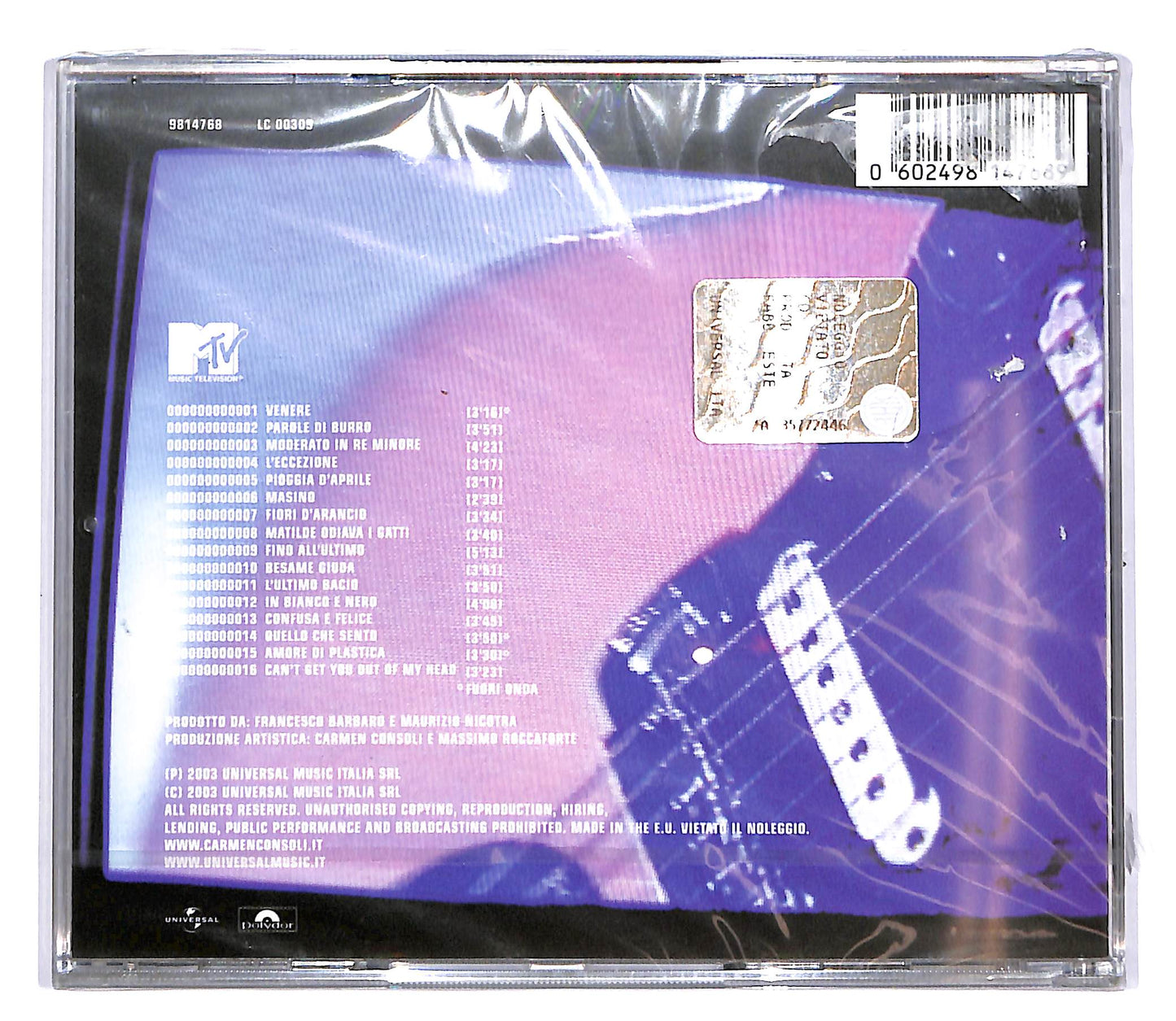 EBOND Carmen Consoli - Un Sorso In Piu' CD CD045418