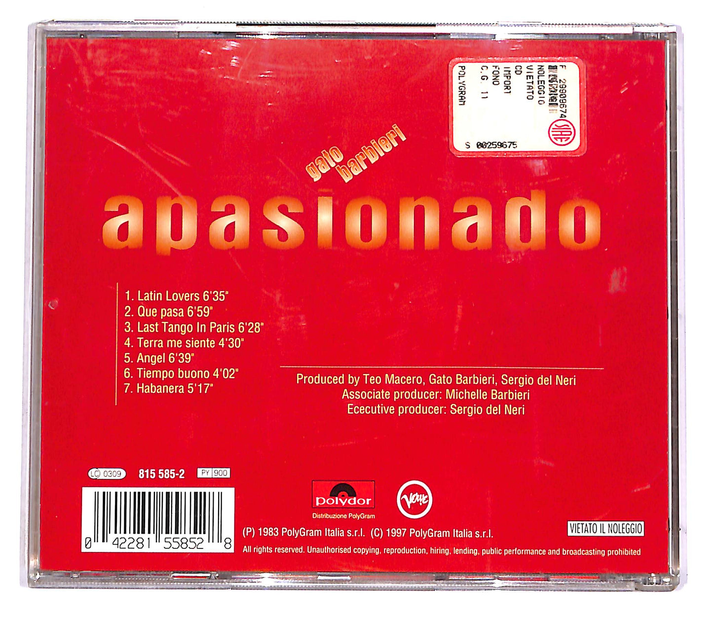 EBOND Gato Barbieri - Apasionado CD CD045548