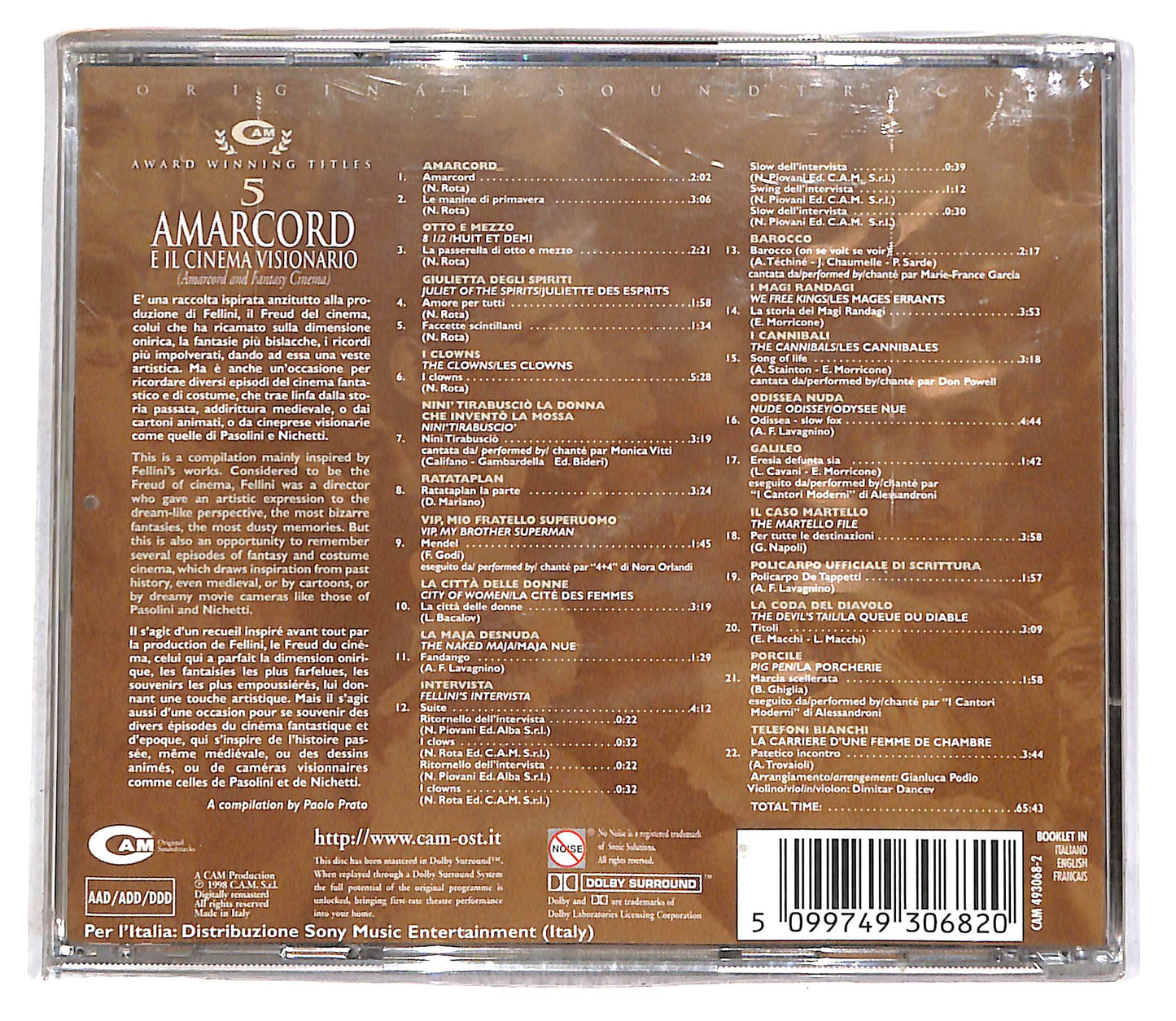 EBOND Various - Amarcord E Il Cinema Visionario CD CD045865