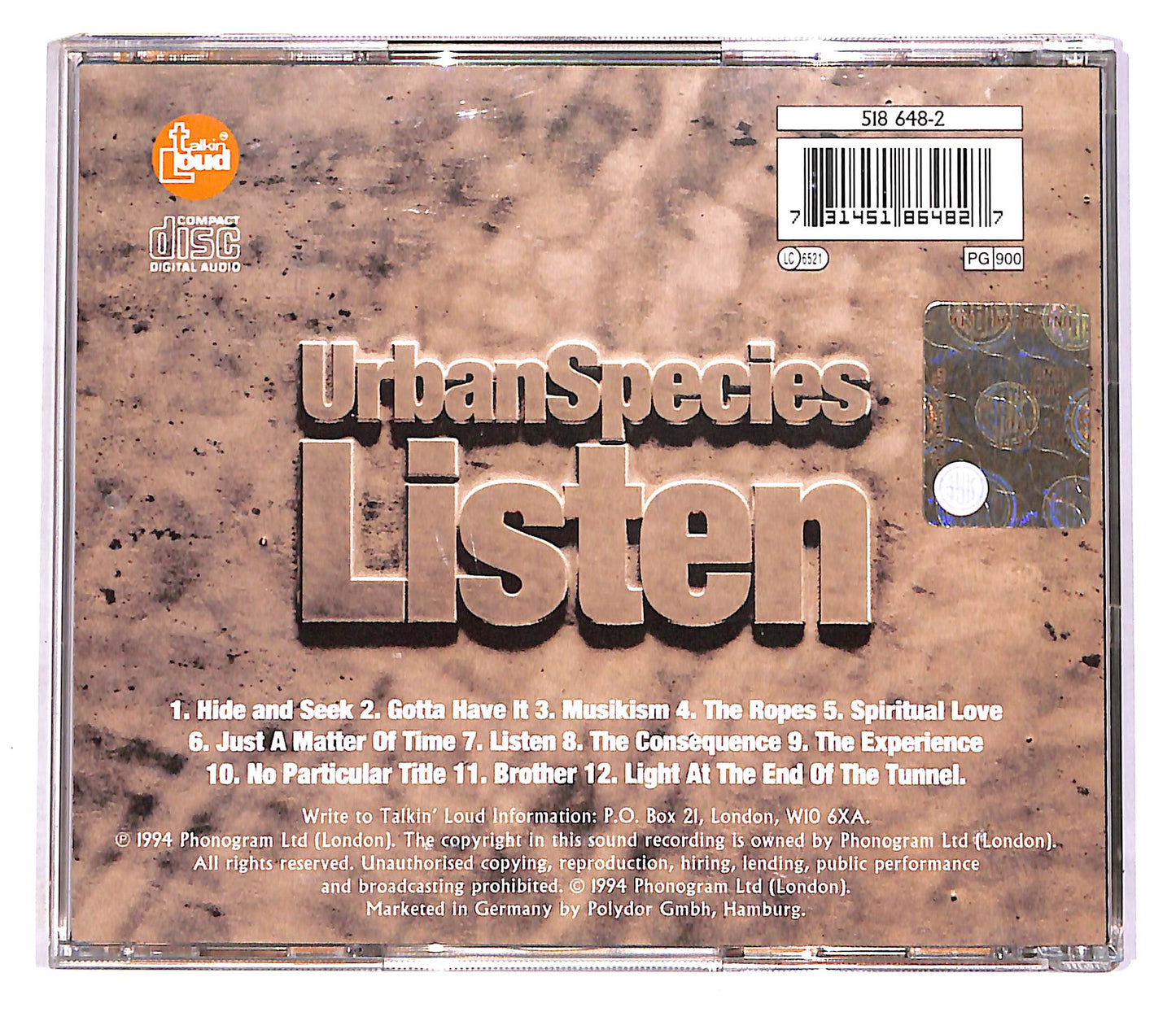 EBOND Urban Species - Listen CD CD046028