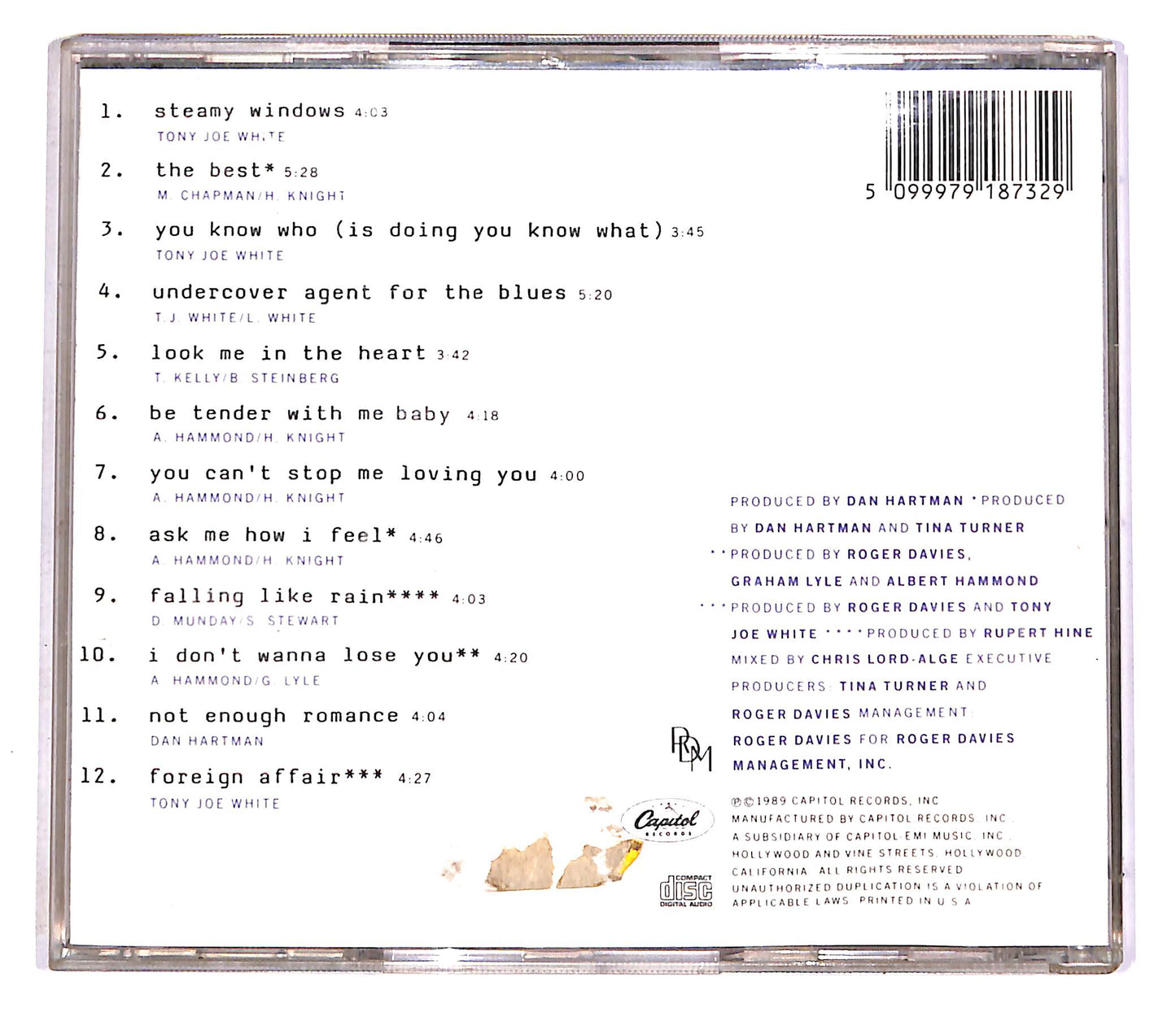 EBOND Tina Turner - Foreign Affair CD CD046342