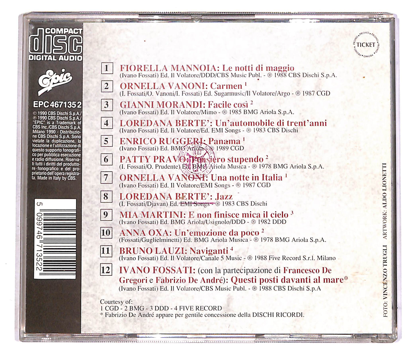 EBOND Fossati - Various - Un Autore Per Amico - Una notte in Italia CD CD046525