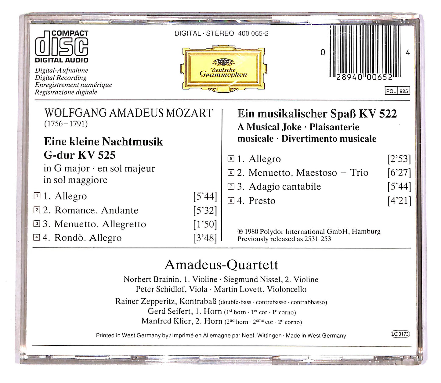 EBOND Mozart: Eine Kleine Nachtmusik - Ein Musikalischer Spass CD CD046550