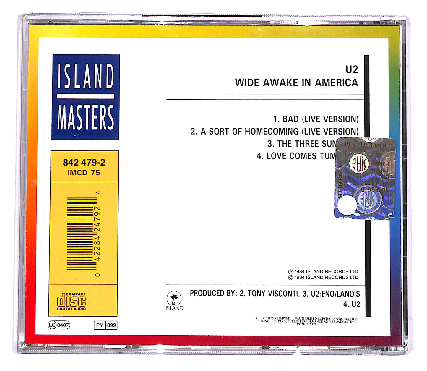EBOND U2 - Wide Awake In America CD CD046823