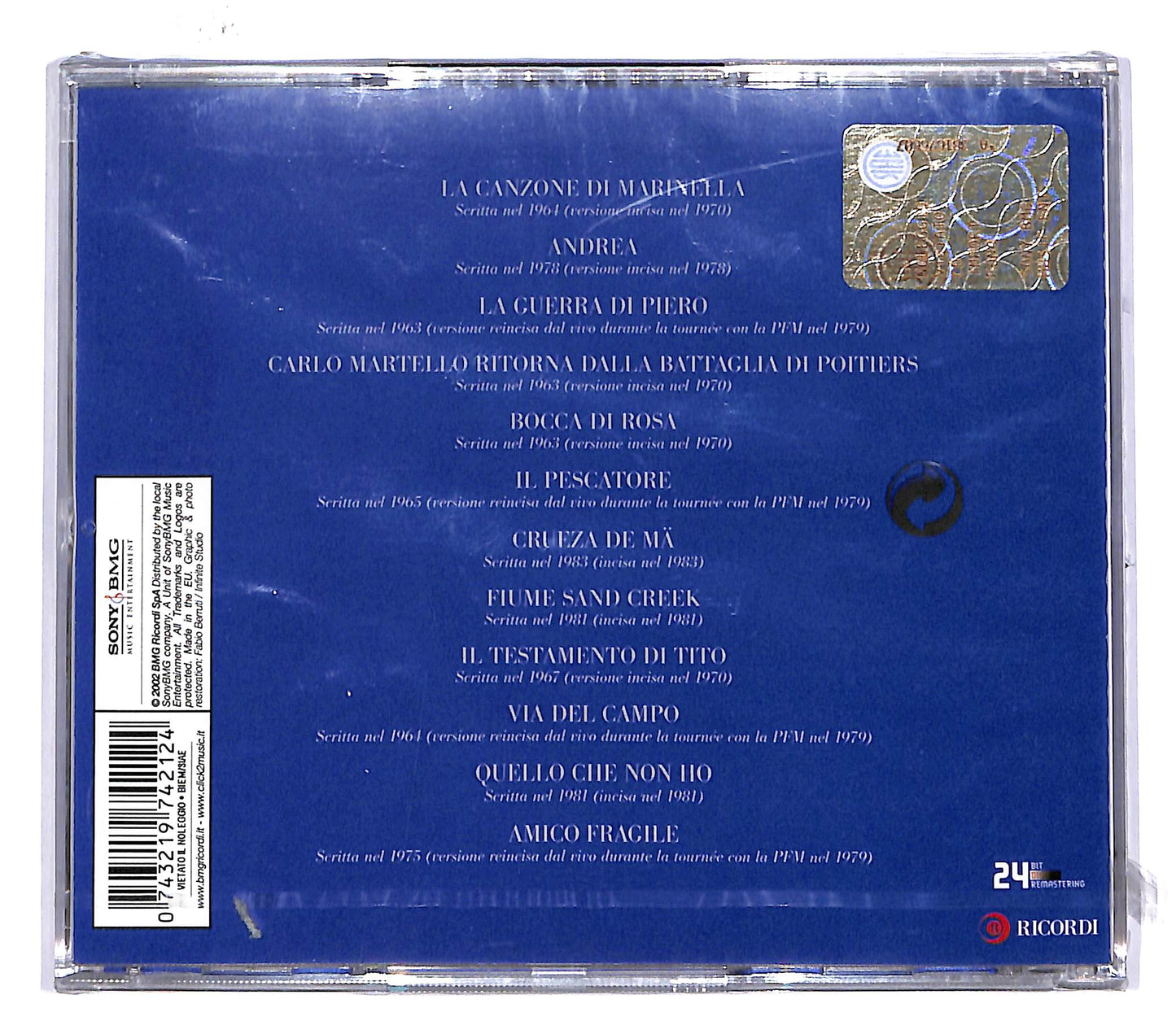 EBOND Fabrizio De Andre - Fabrizio De Andre CD CD047735