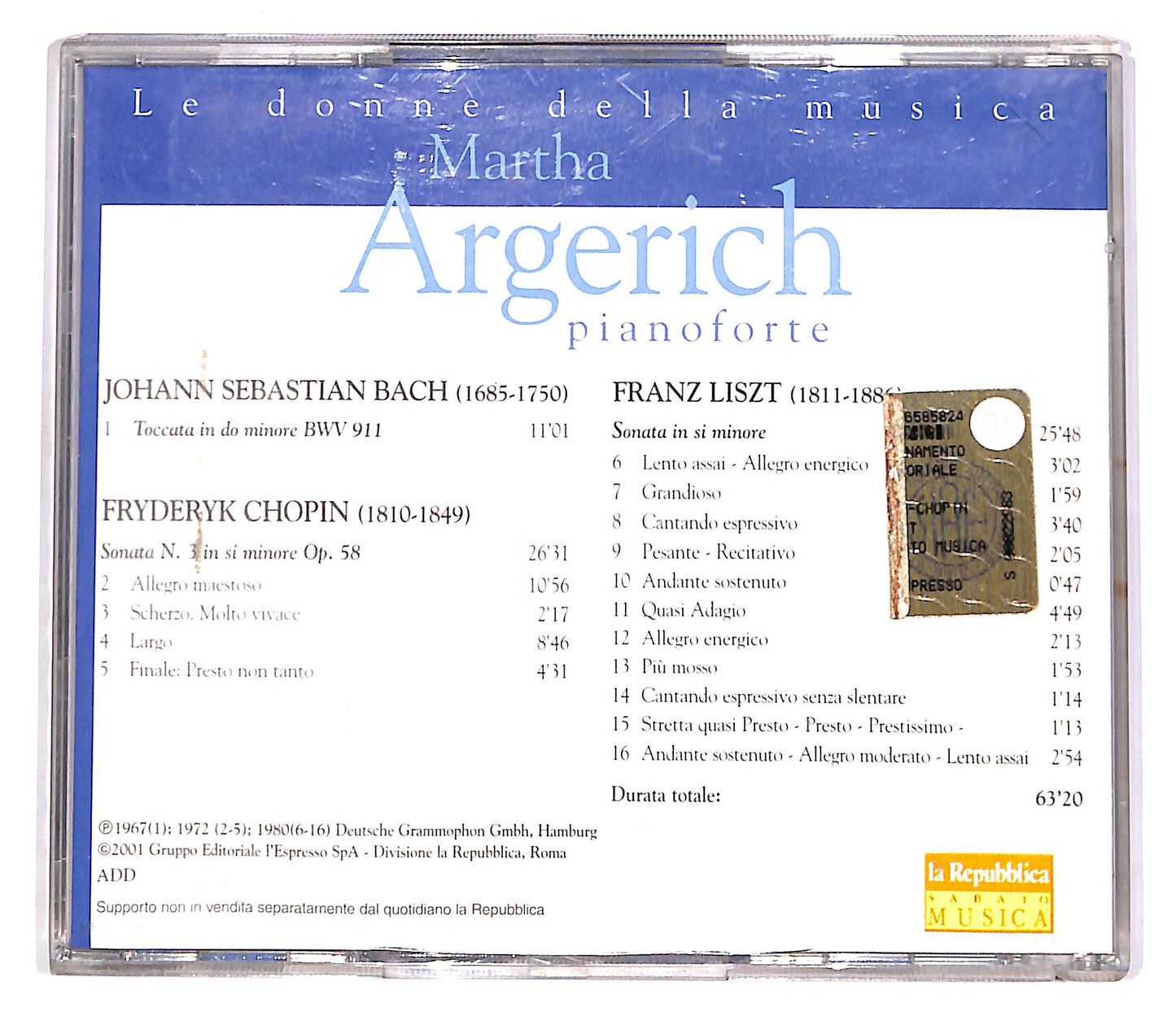 EBOND Martha Argerich - Bach - Chopin - Liszt EDITORIALE CD CD063042