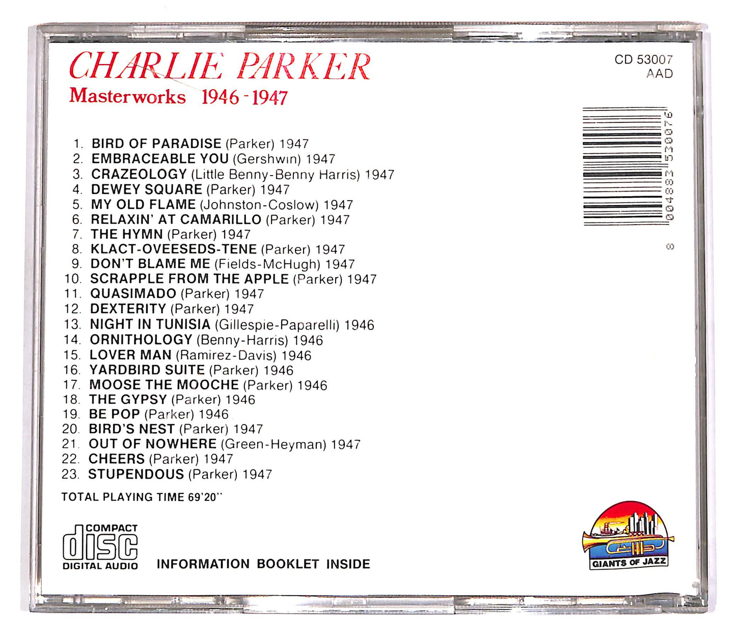 EBOND Charlie Parker - Masterworks 1946-1947 CD CD063049