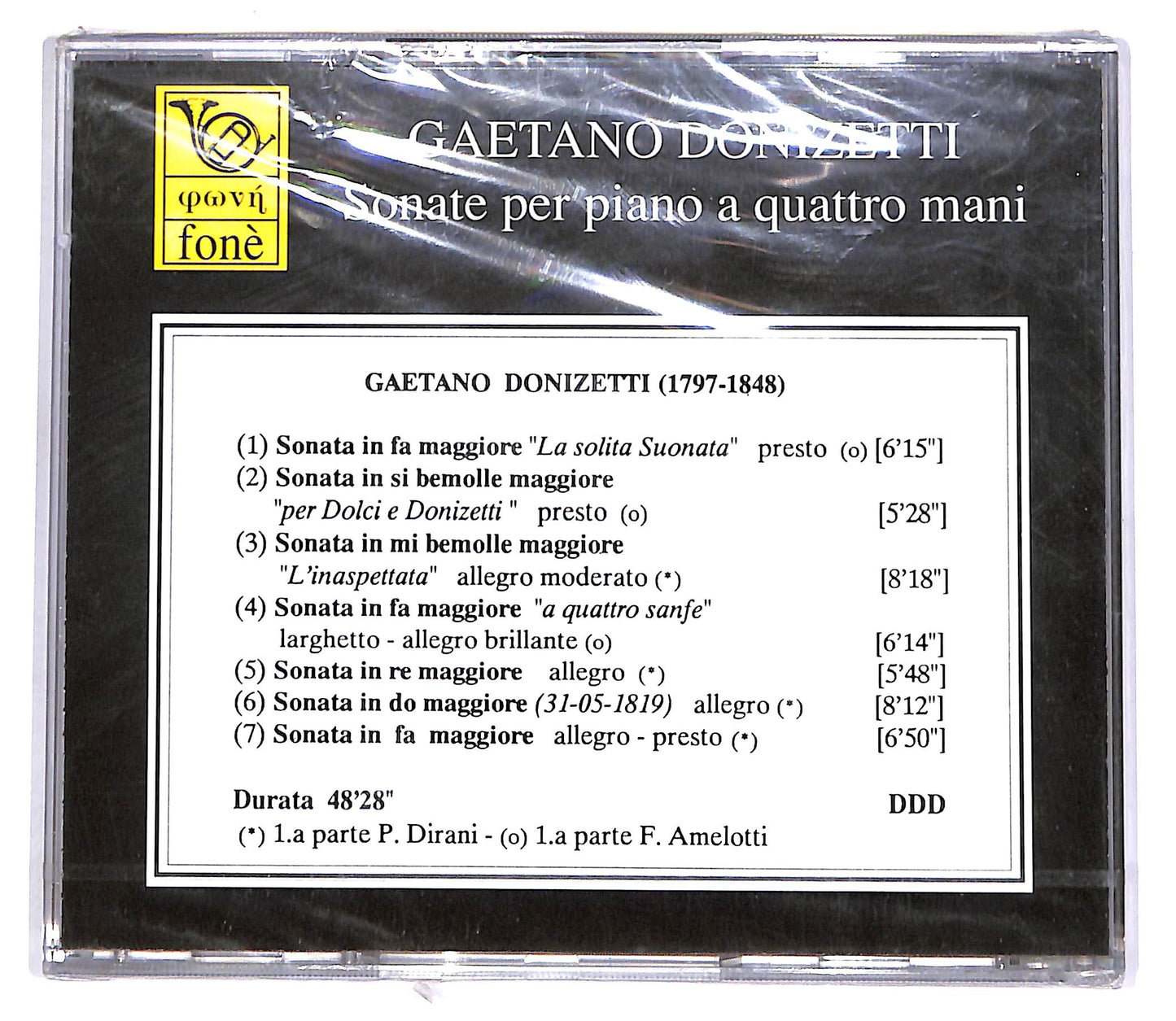 EBOND Gaetano Donizetti - Sonate Per Piano A Quattro Mani EDITORIALE CD CD063135