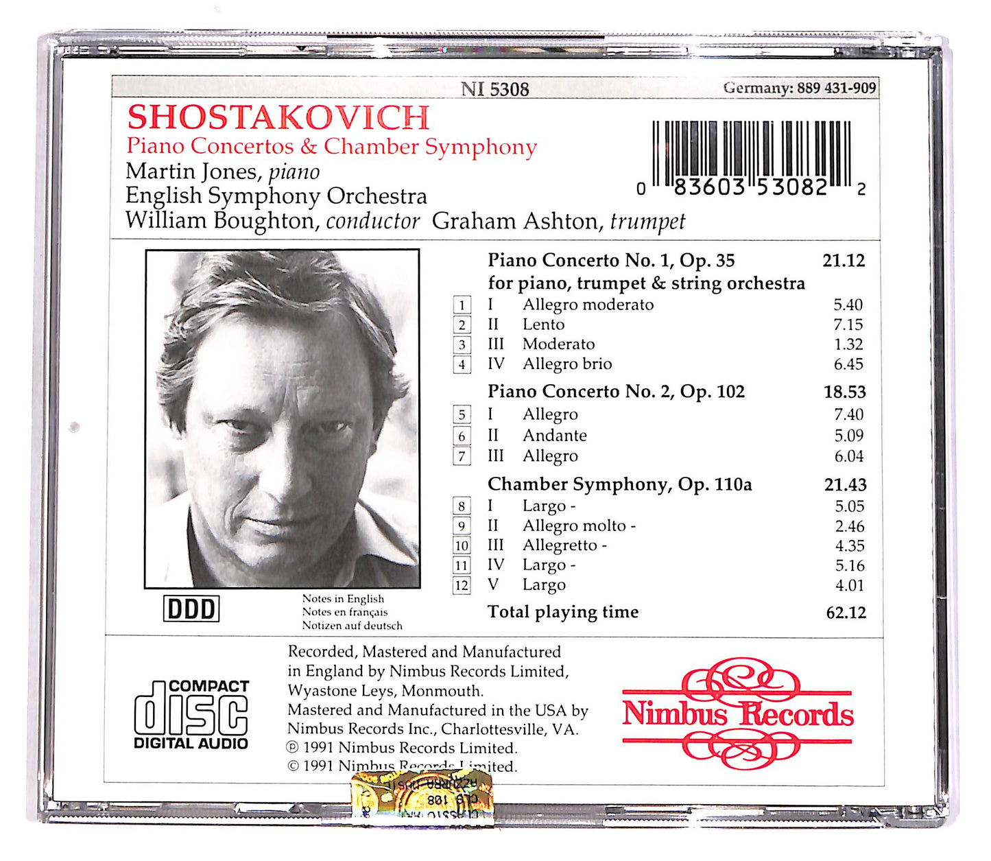 EBOND Shostakovich - Piano Concertos & Chamber Symphony CD CD063150