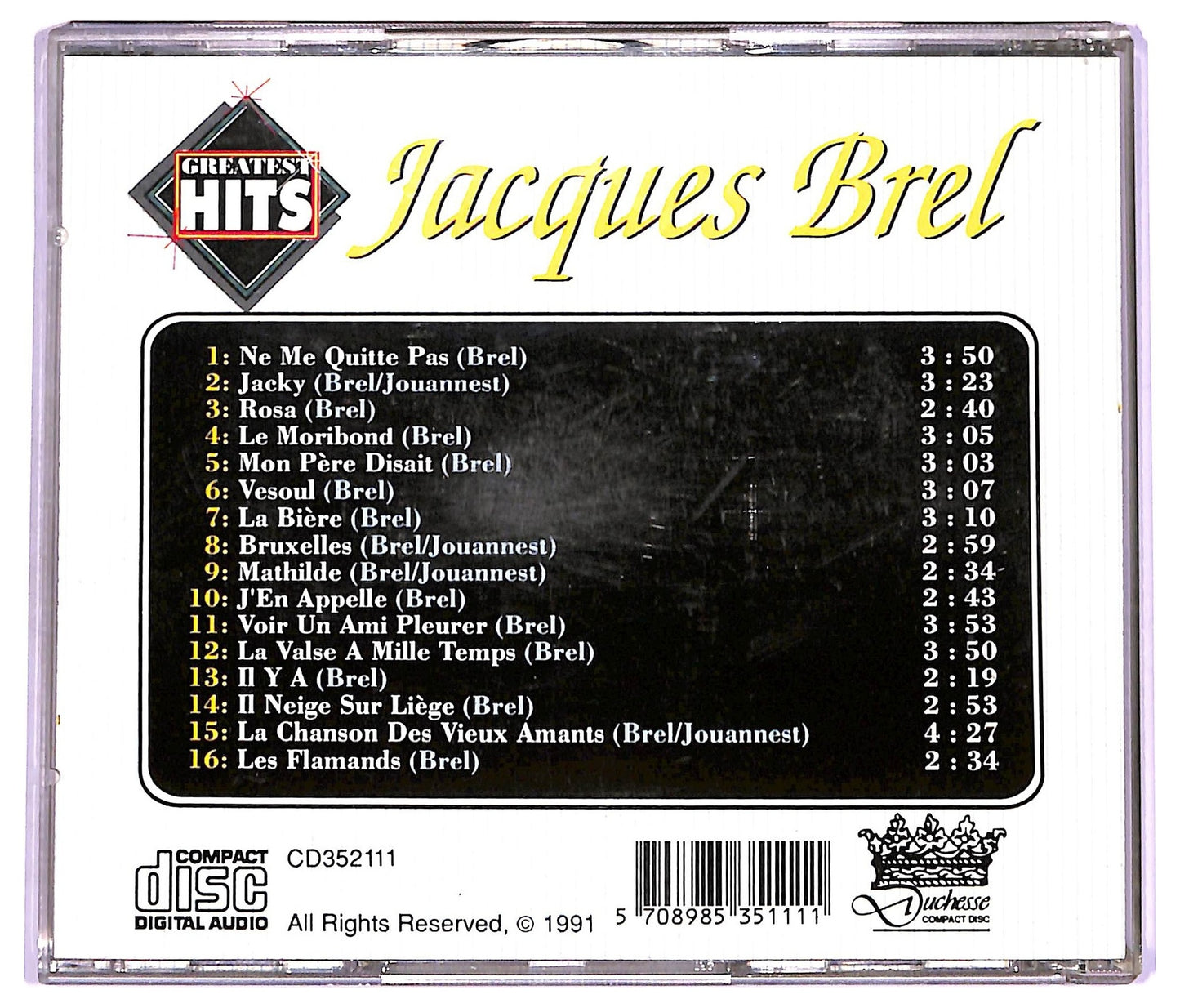 EBOND Jacques Brel - Greatest Hits CD CD070941