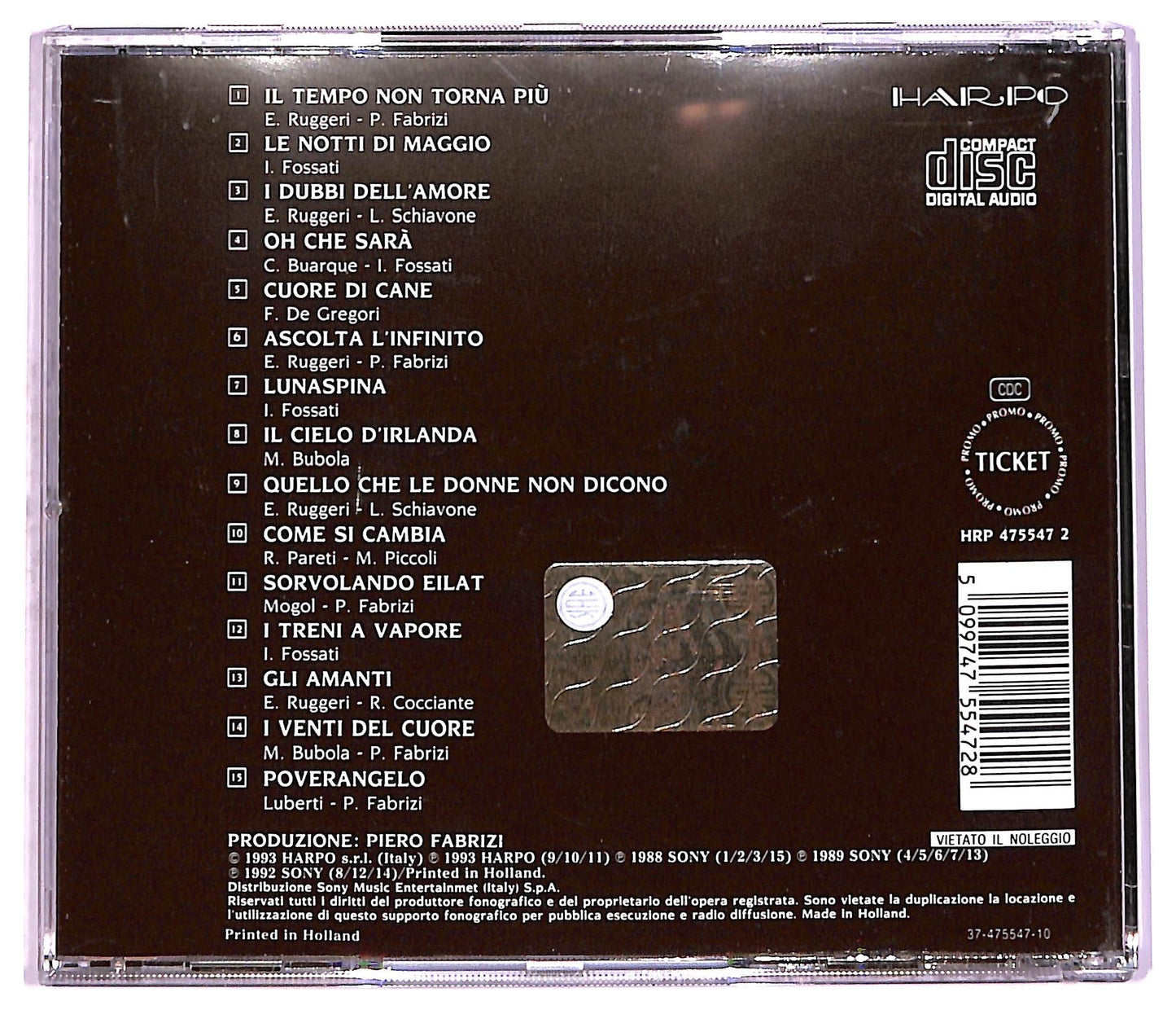 EBOND Fiorella Mannoia - Le Canzoni CD CD071234