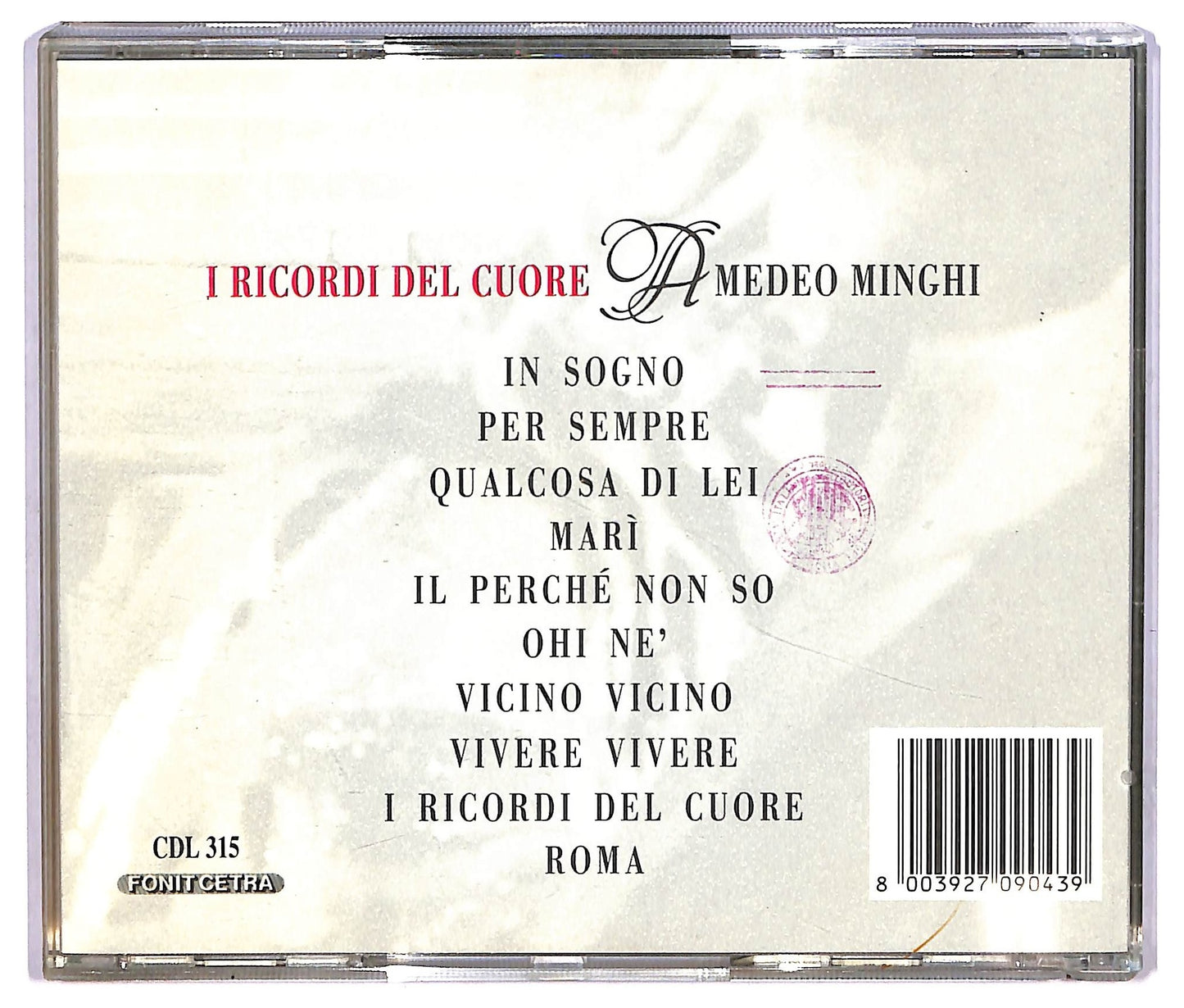 EBOND Amedeo Minghi - I Ricordi Del Cuore CD CD071558