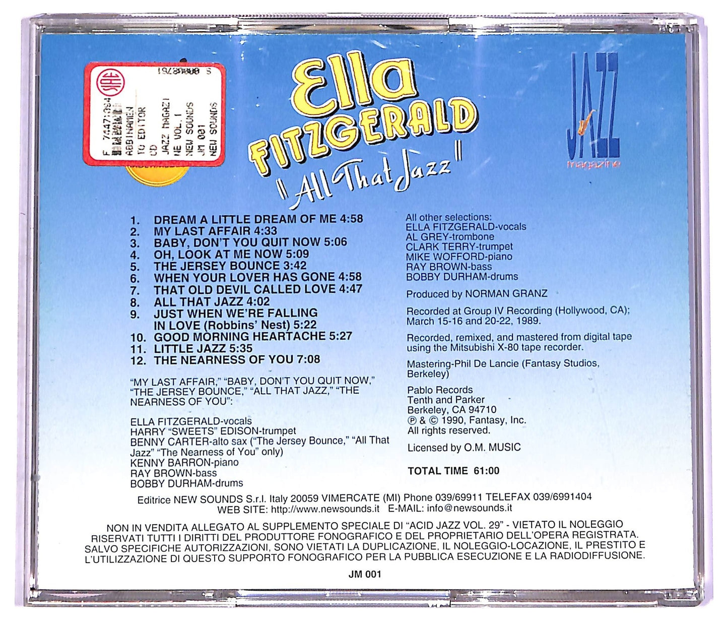 EBOND Ella Fitzgerald - All That Jazz - EDITORIALE CD CD071827