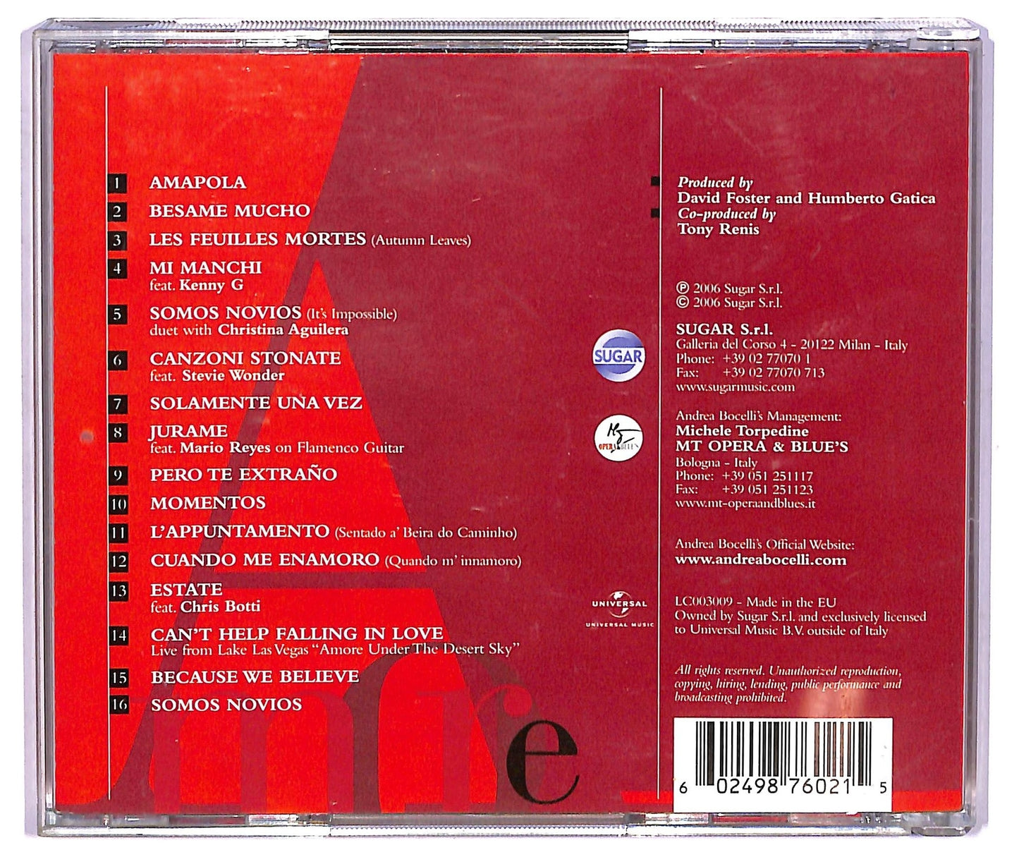 EBOND Andrea Bocelli - Amore CD CD073448