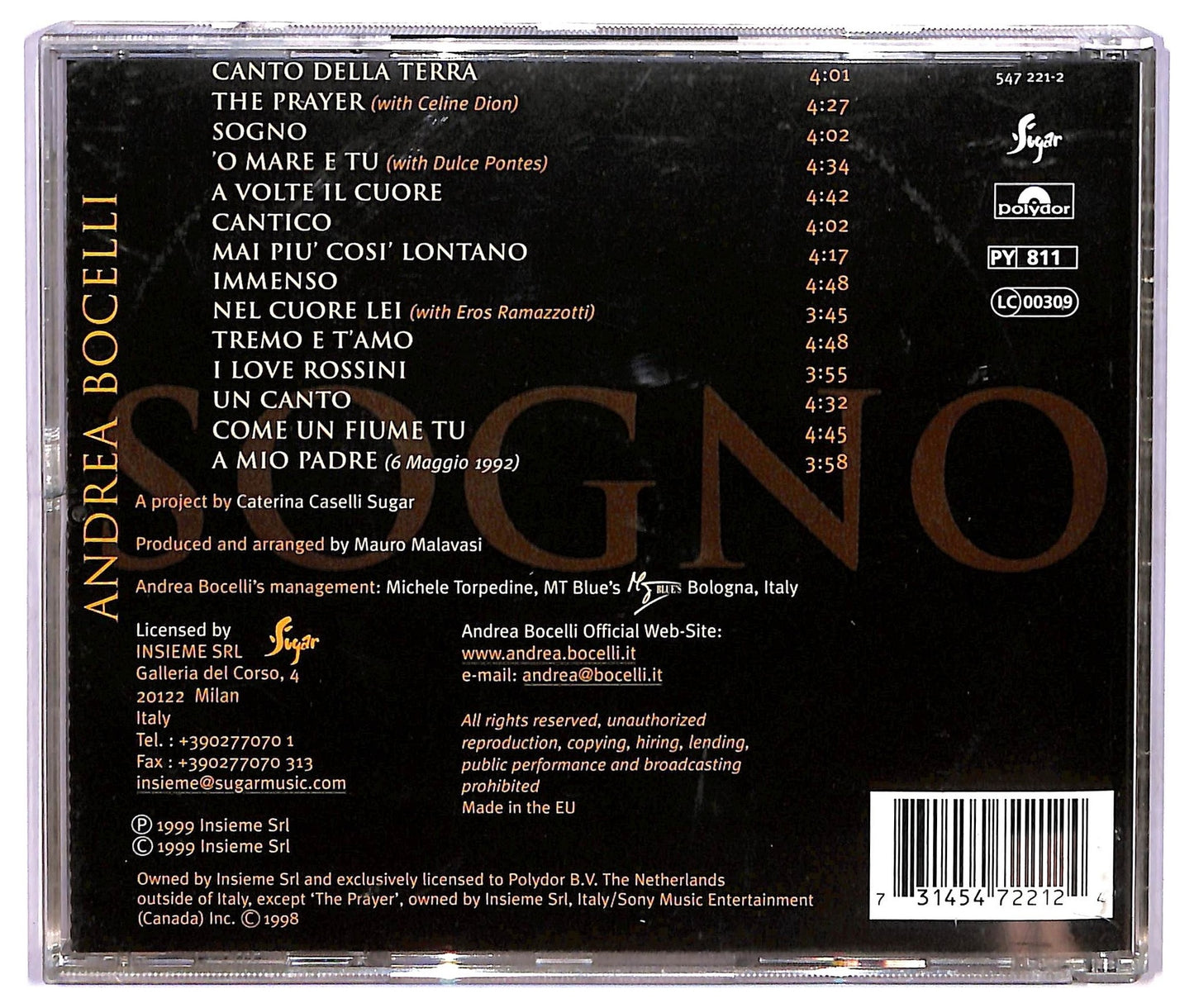 EBOND Andrea Bocelli - Sogno CD CD073510