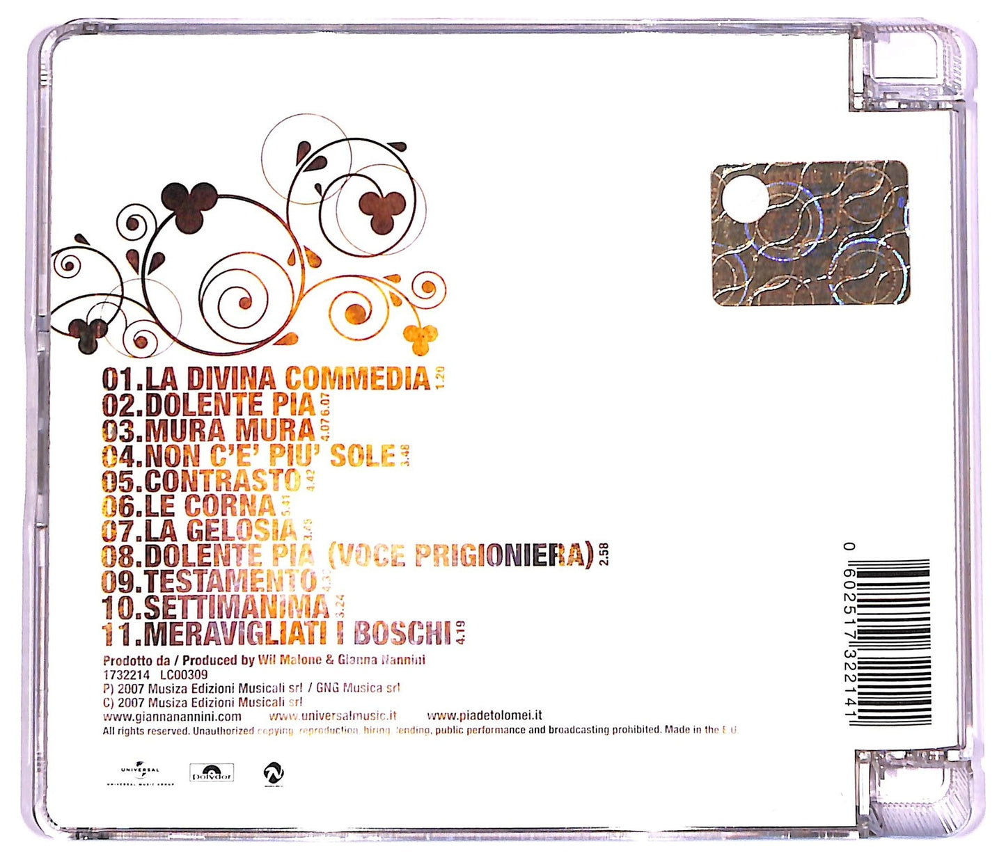 EBOND Gianna Nannini - Pia Come La Canto Io CD CD074633