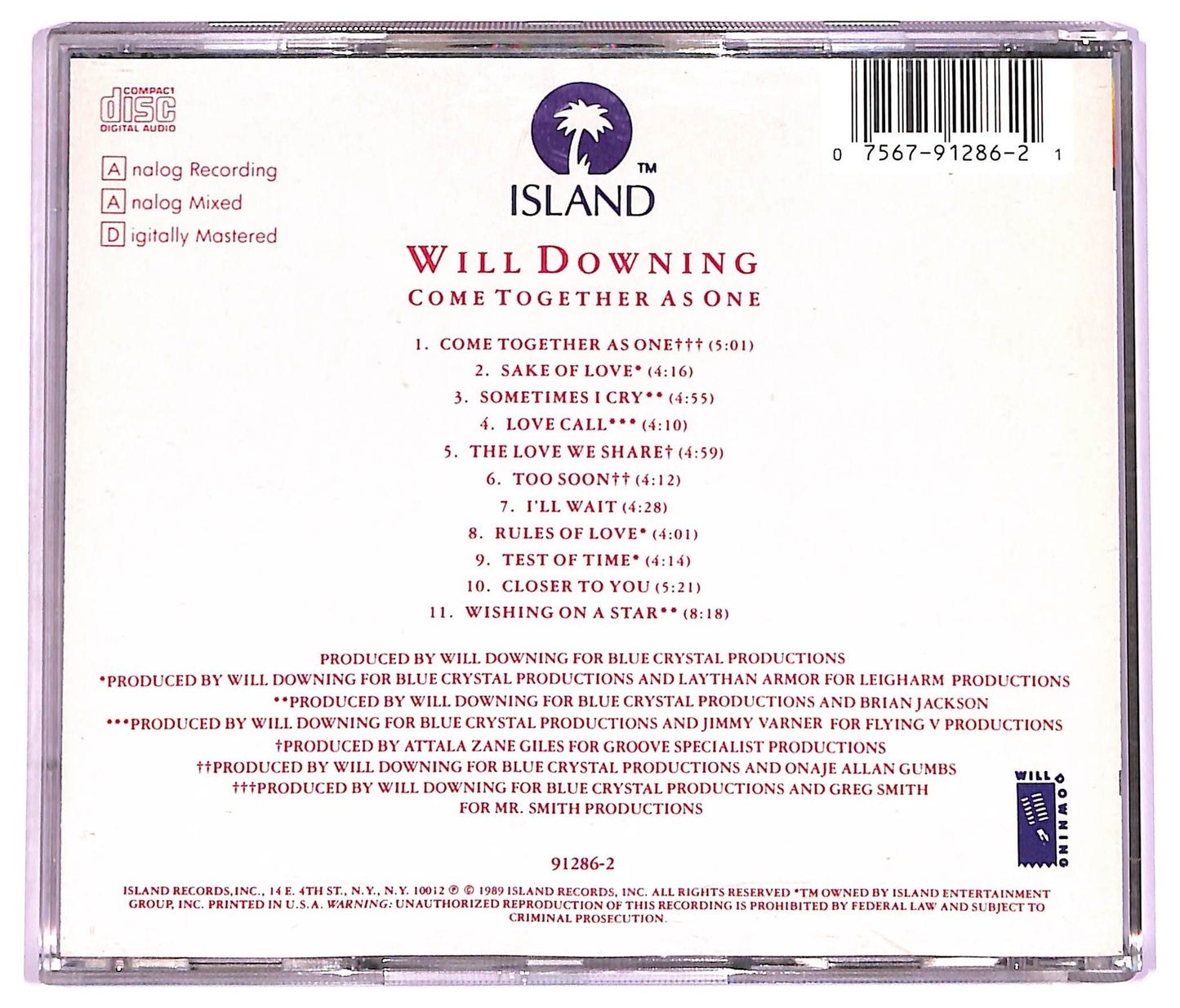 EBOND Will Downing - Come Together As One CD CD076536