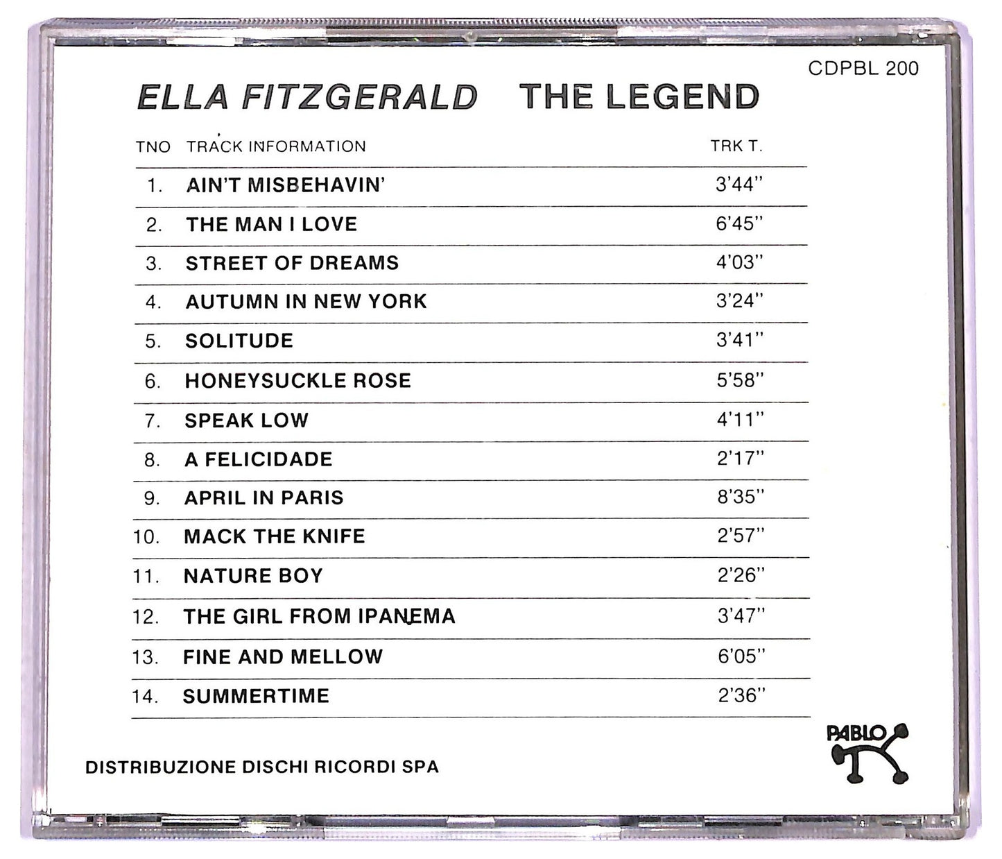 EBOND Ella Fitzgerald - The Legend COMPILATION EDITORIALE JEWEL CASE CD CD076716