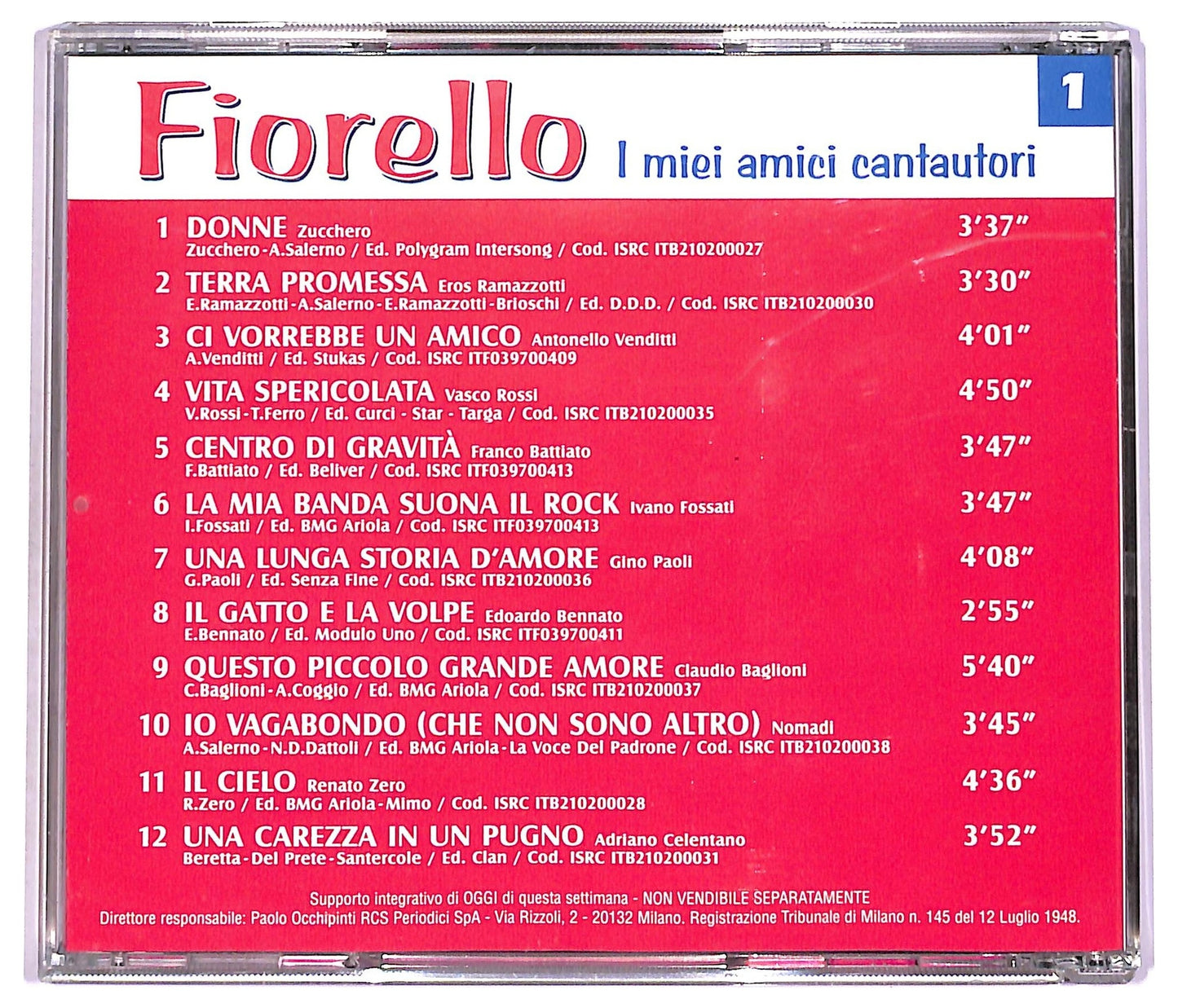 EBOND Fiorello - I Miei Amici Cantautori vol.1 EDITORIALE CD CD079409