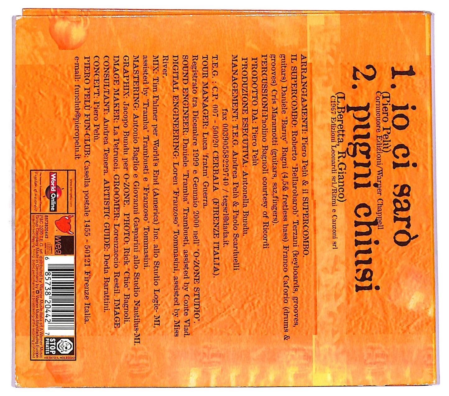 EBOND Piero Pelu - Io Ci Saro Digipak CD CD079516