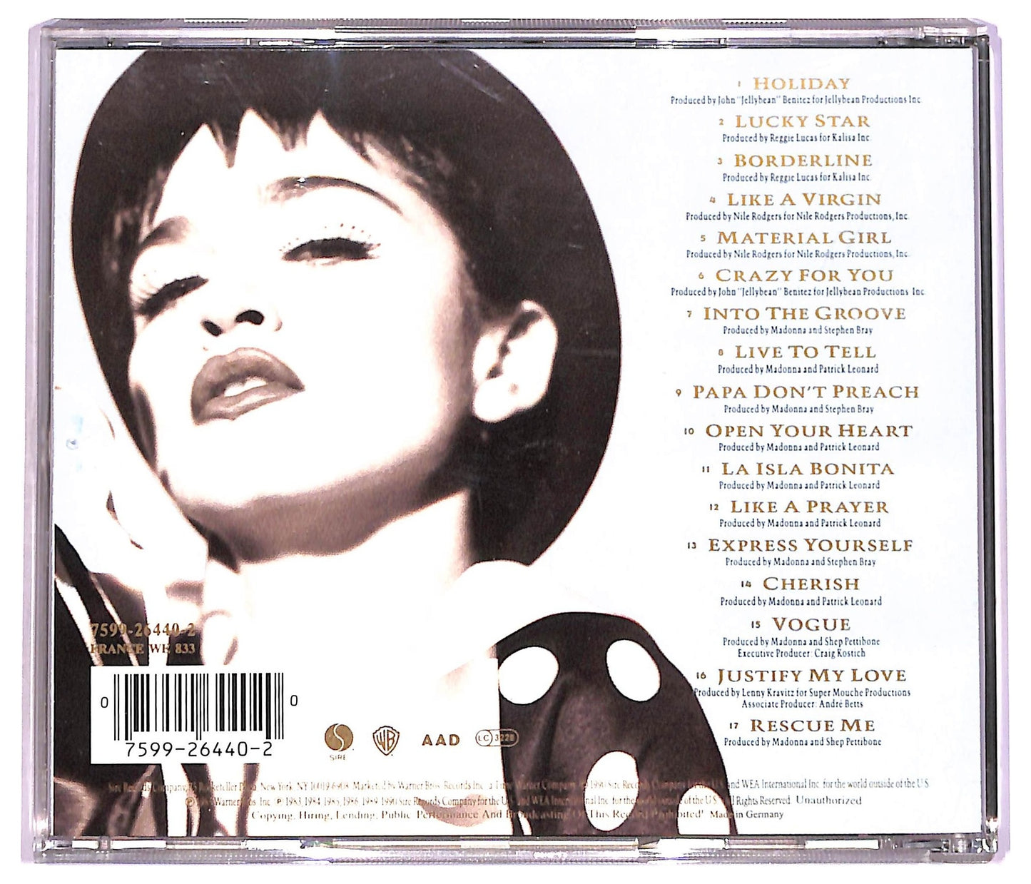 EBOND Madonna - The Immaculate Collection CD CD080208