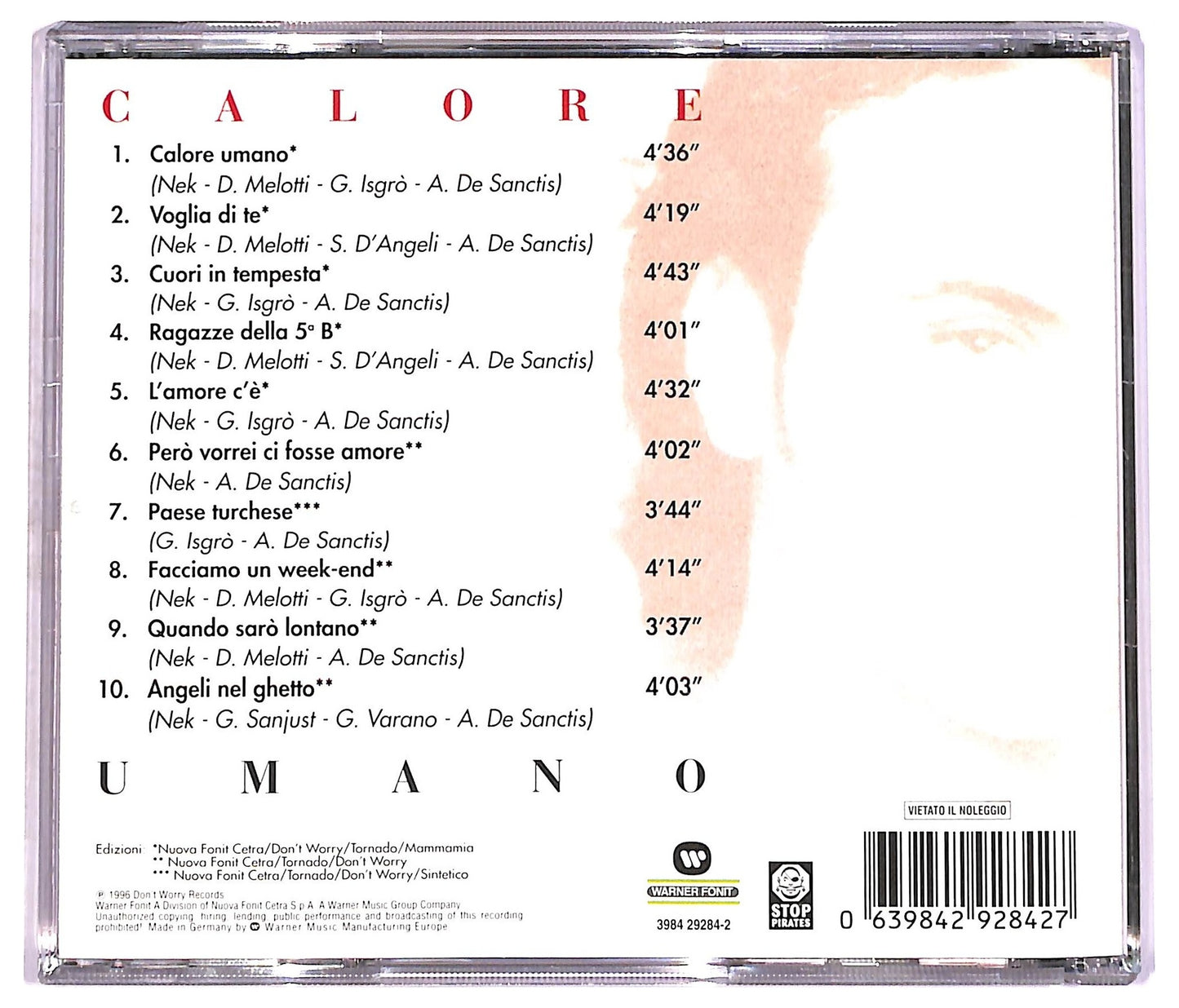 EBOND Nek - Calore Umano CD CD080563