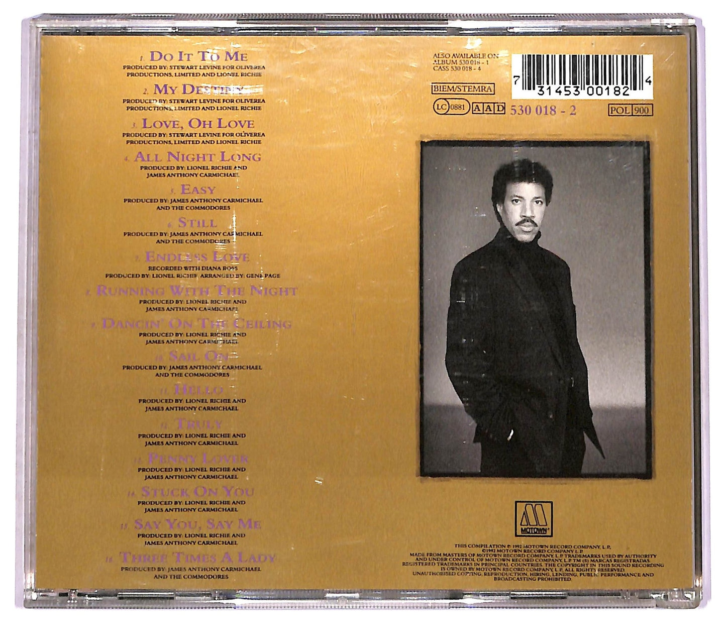 EBOND Lionel Richie - Back To Front CD CD081011