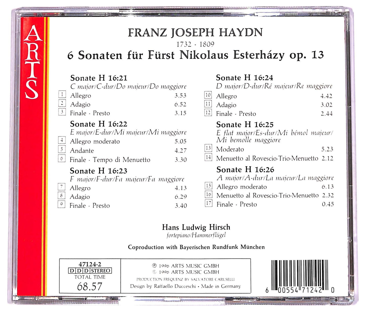 EBOND Haydn - 6 Sonaten Op. 13 - Hans Ludwig Hirsch CD CD082001