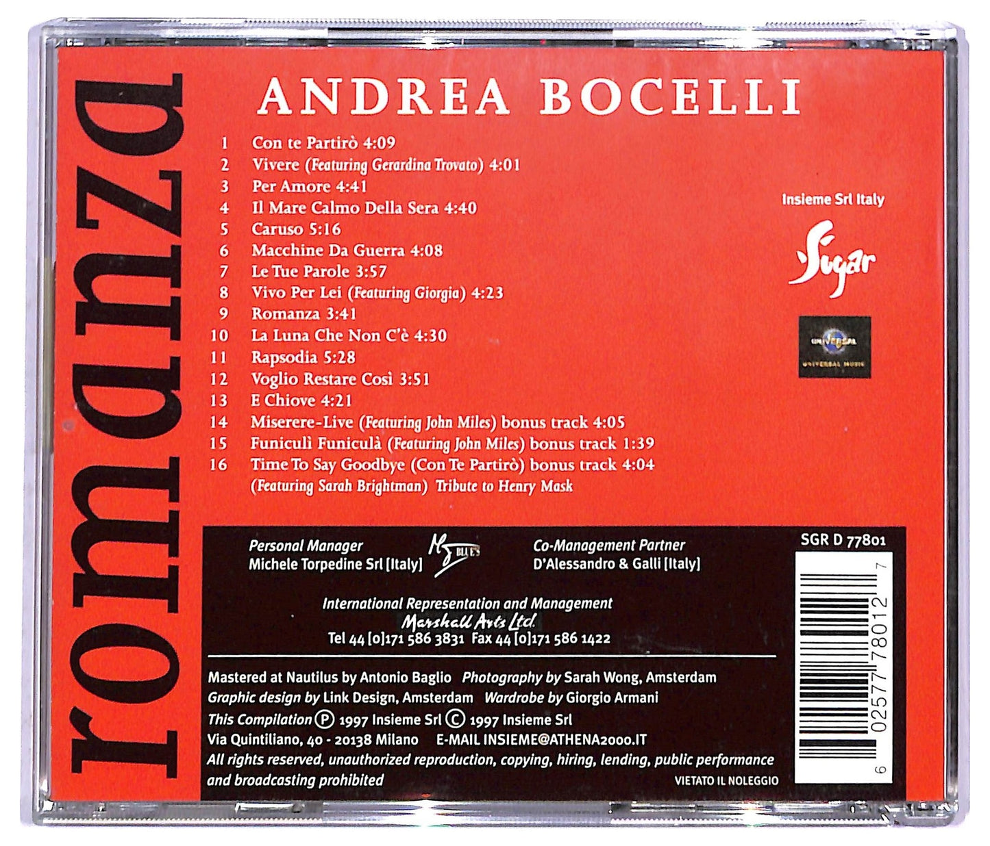 EBOND Andrea Bocelli - Romanza CD CD083003