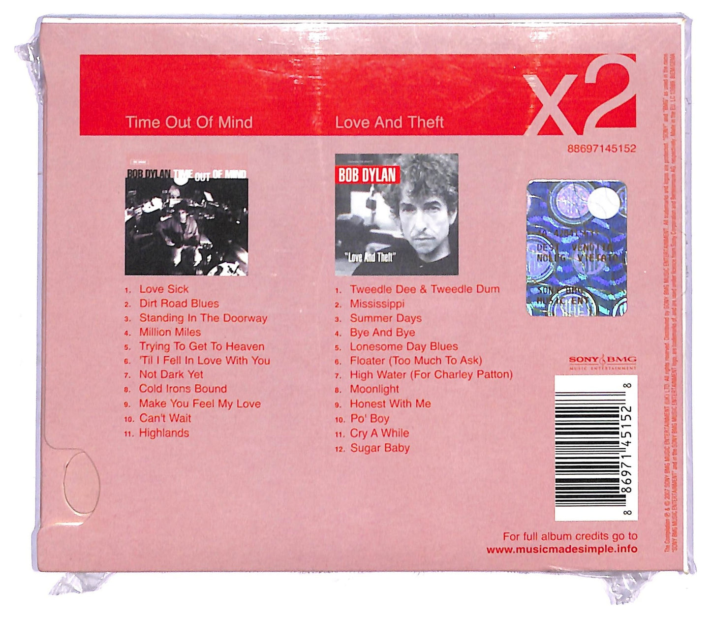 EBOND Bob Dylan - Time Out Of Mind / Love And Theft (2 dischi) CD CD083235