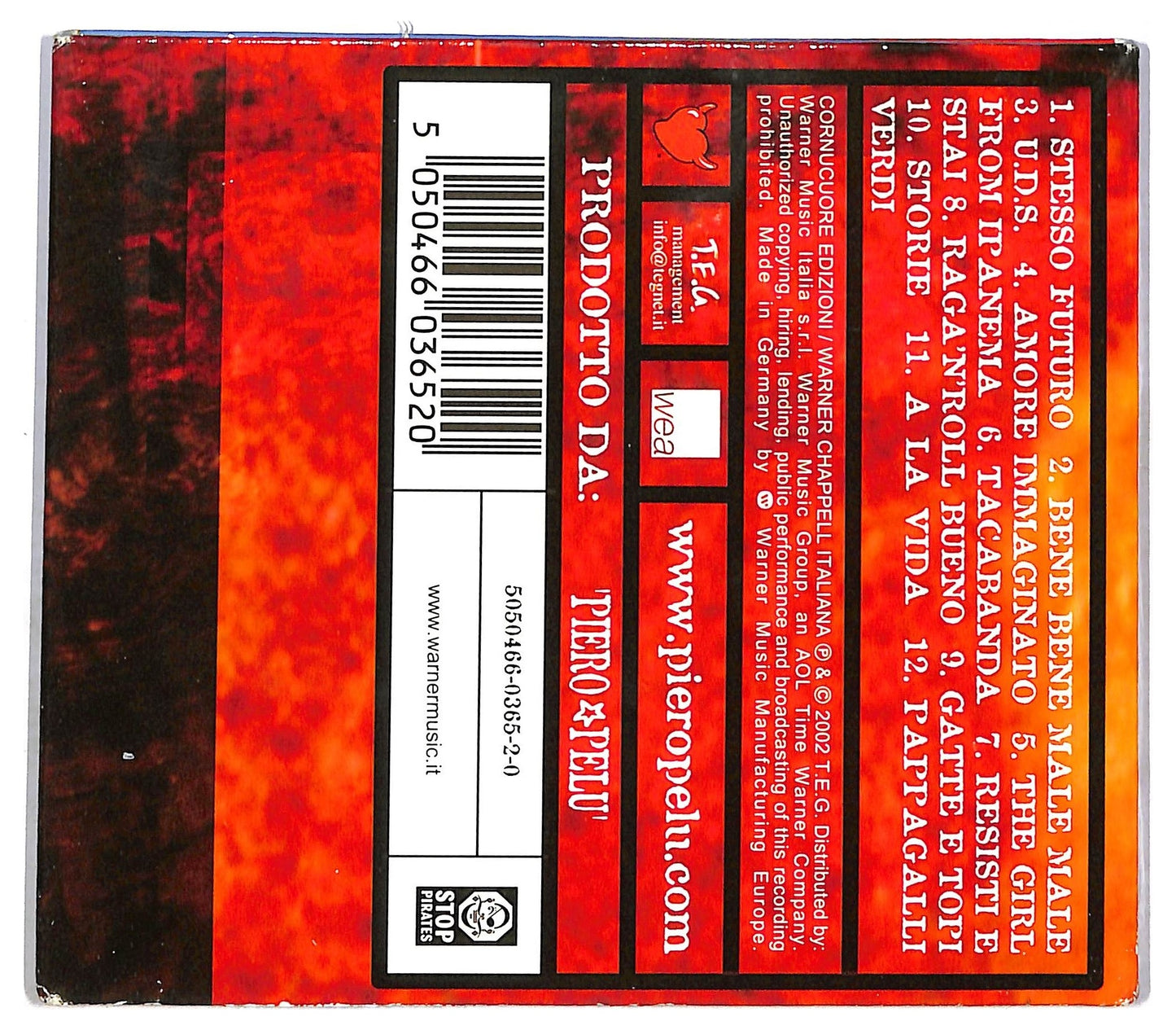 EBOND Piero Pelu - U.d.s. L'uomo Della Strada CD CD083851