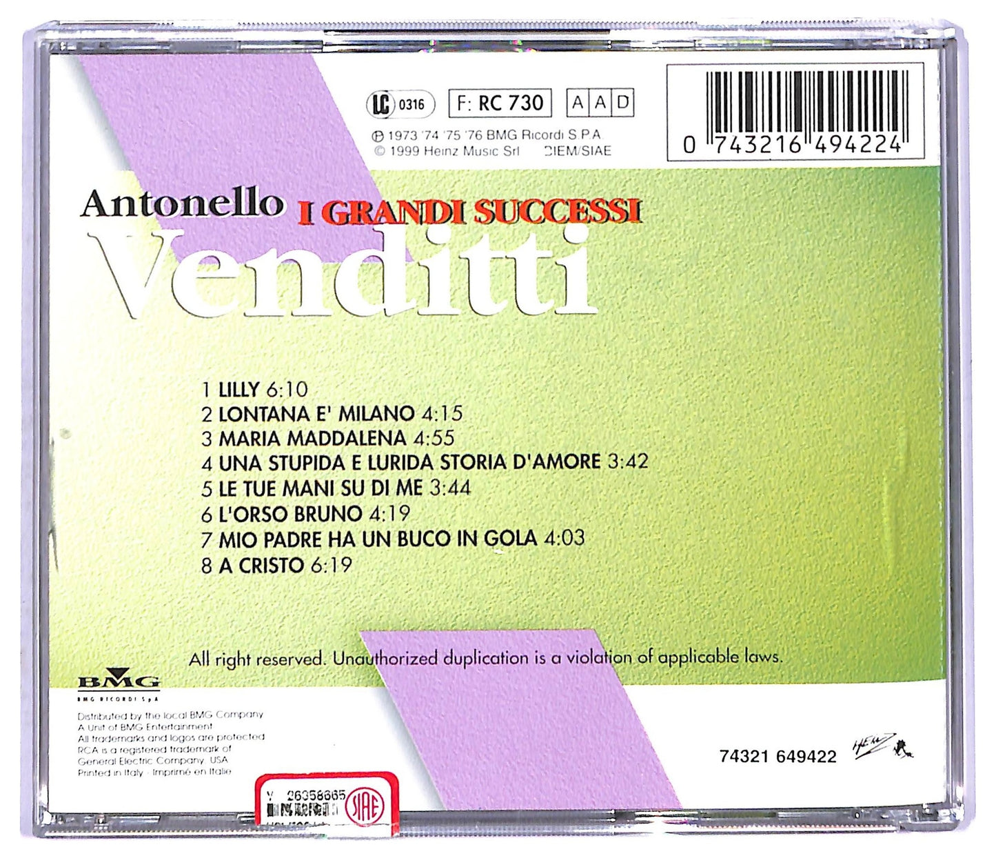 EBOND Antonello Venditti - I Grandi Successi CD CD084430
