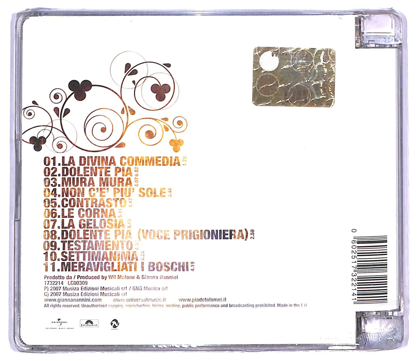 EBOND Gianna Nannini - Pia Come La Canto Io CD CD084606