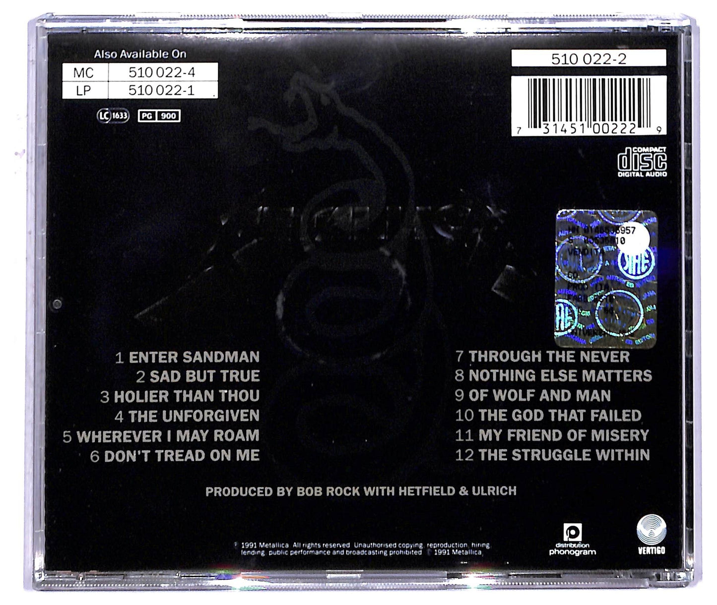 EBOND Metallica - Metallica CD CD085619