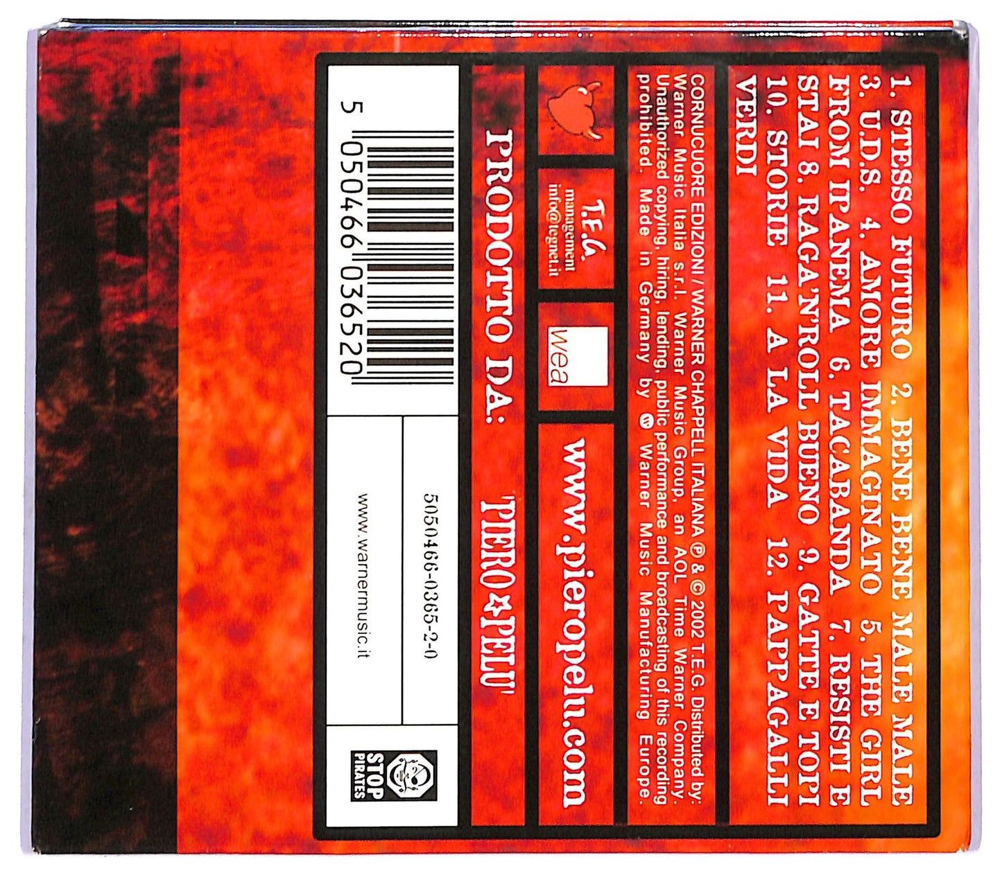 EBOND Piero Pelu - U.d.s. L'uomo Della Strada CD CD085717