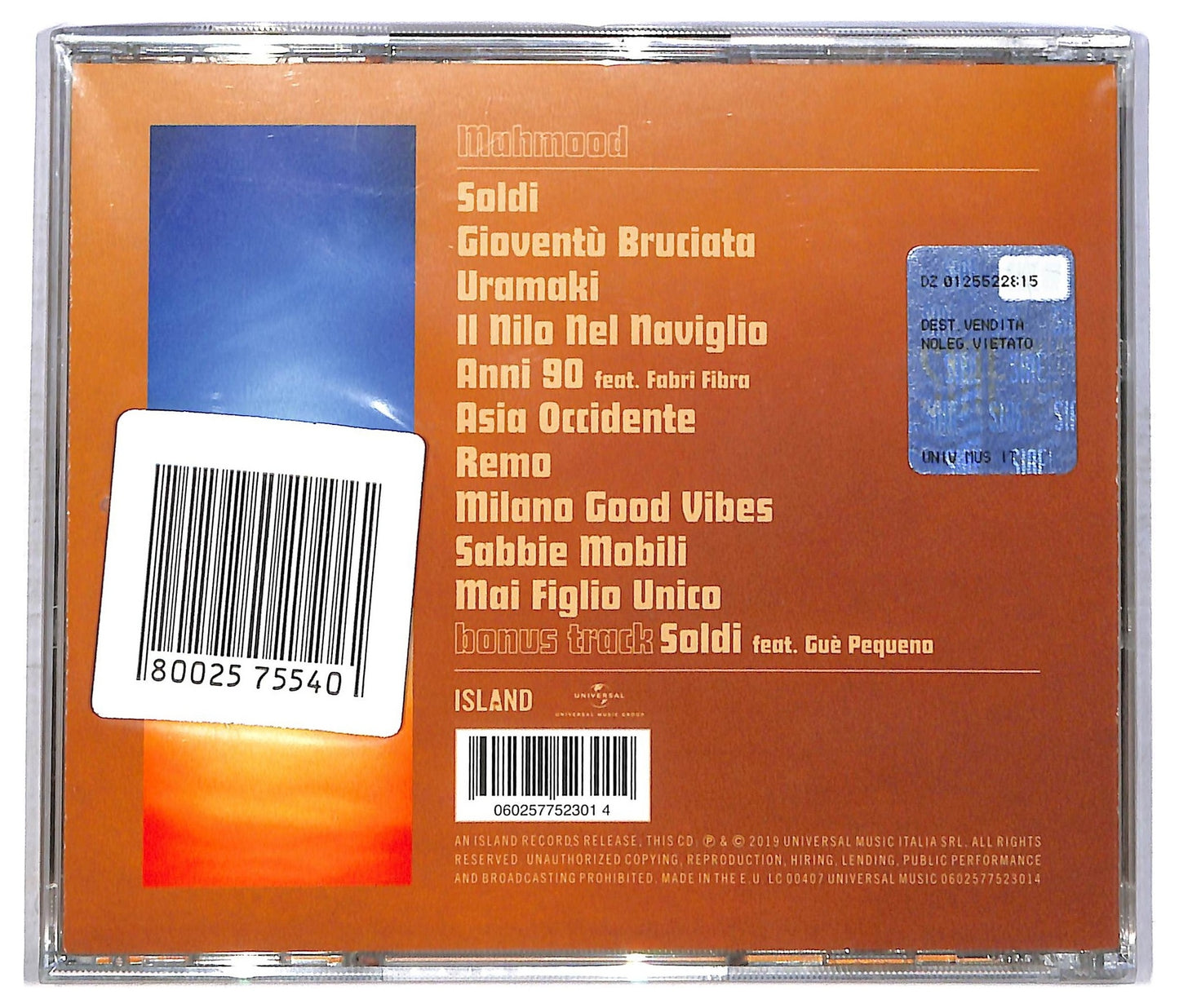 EBOND Mahmood - Gioventu Bruciata CD CD086033