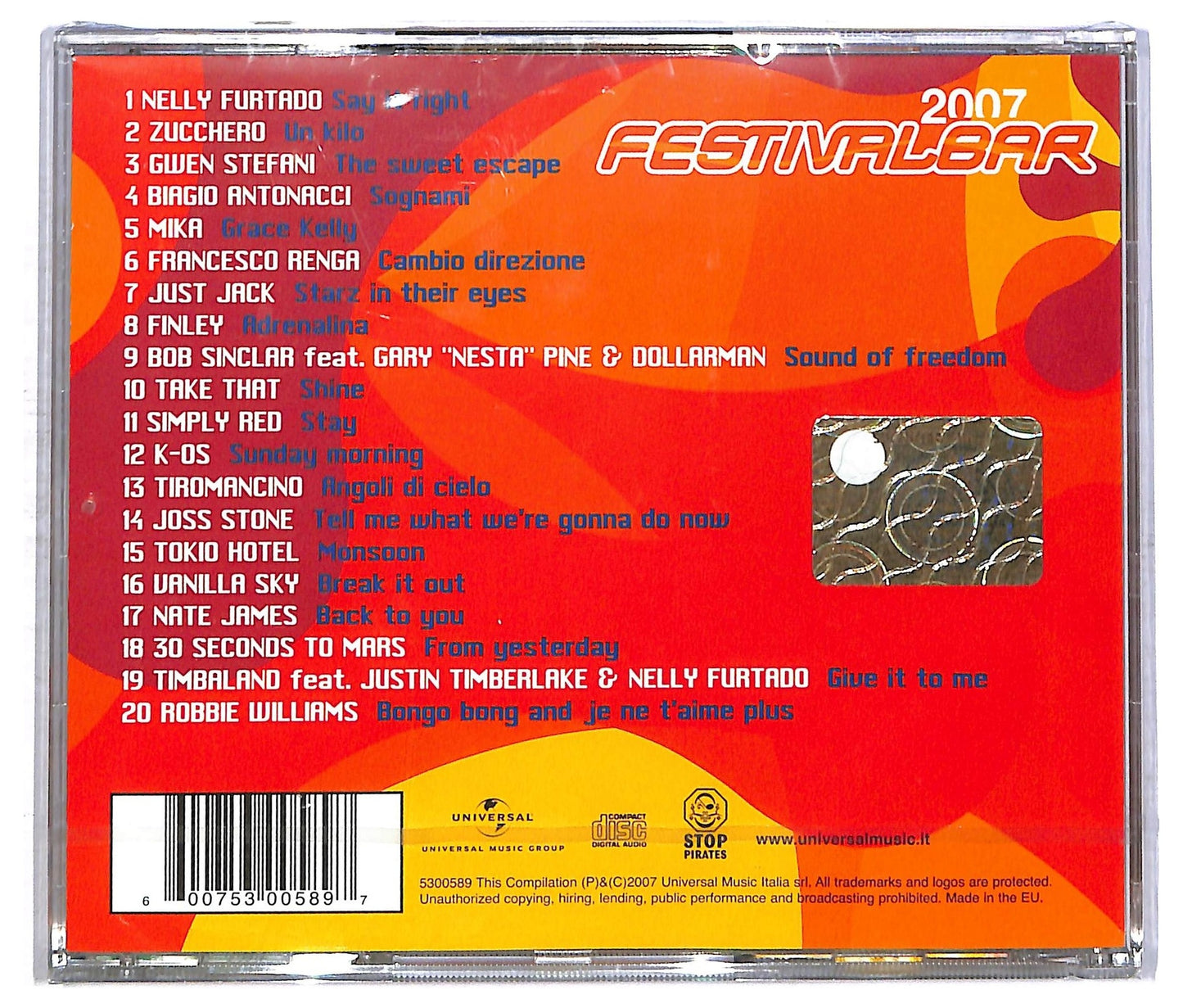 EBOND Festivalbar 2007 - Compilation Rossa CD CD086146