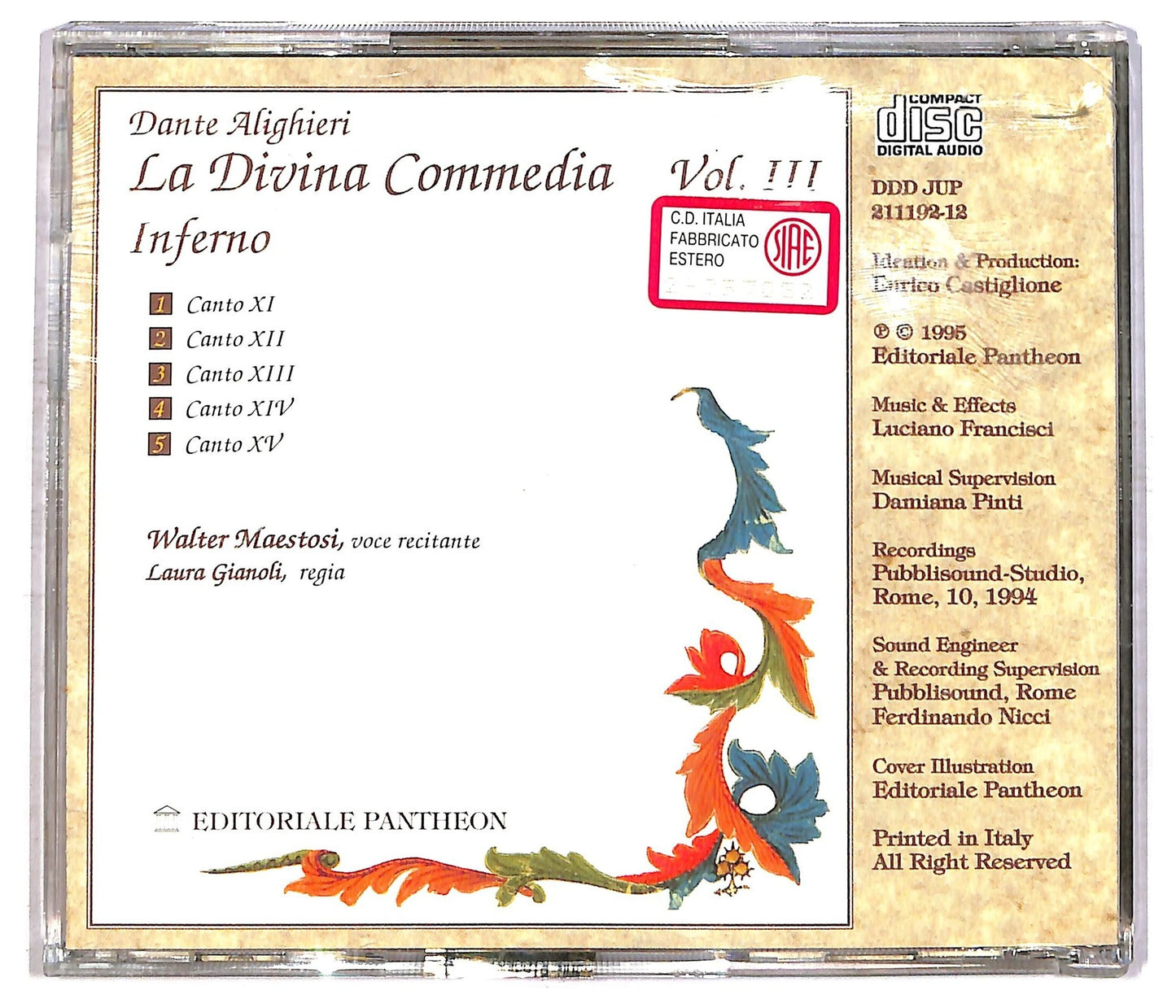 EBOND Dante Alighieri - Divina Commedia - Inferno - Vol. VI EDITORIA CD CD086301