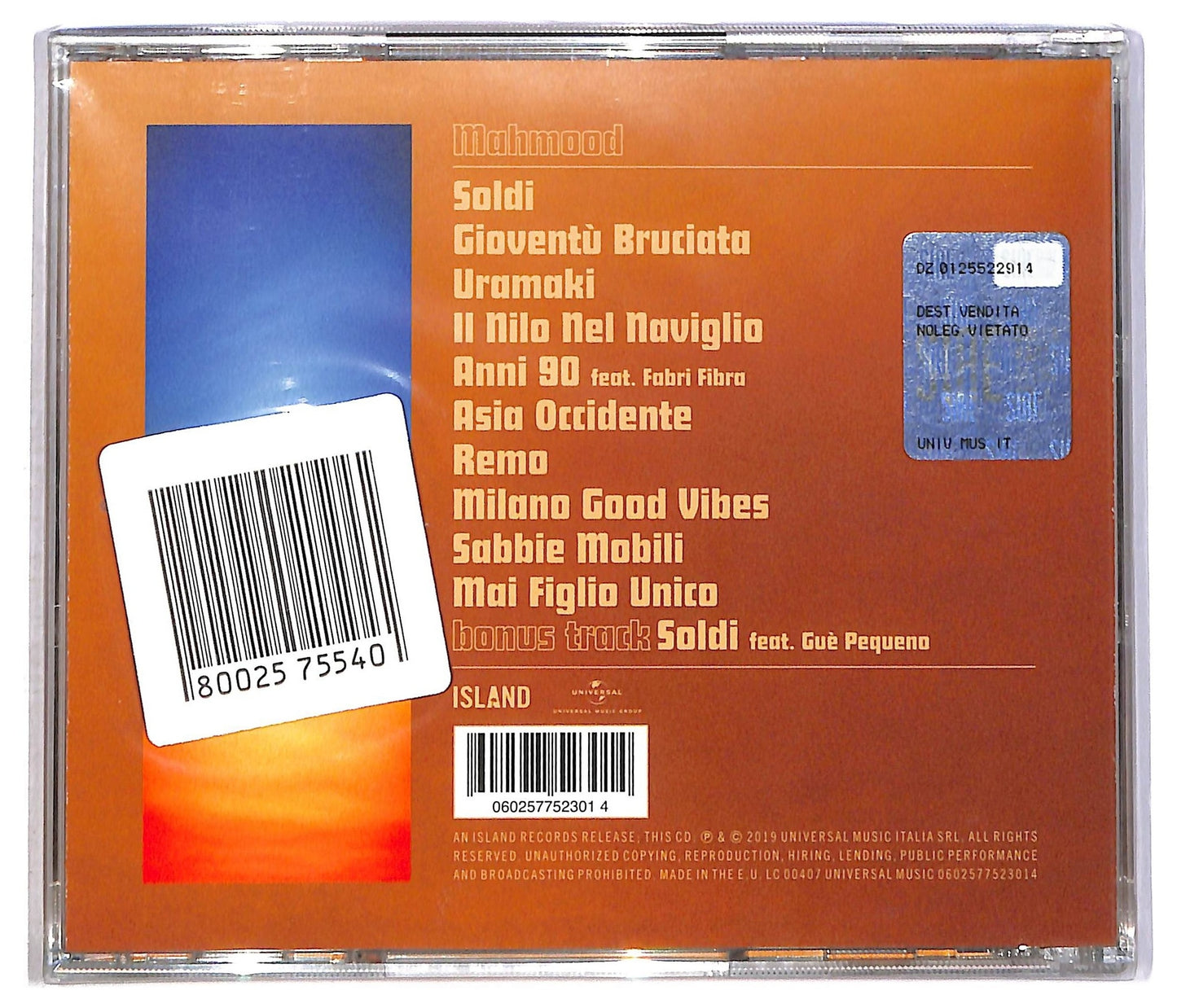EBOND Mahmood - Gioventu Bruciata CD CD086408