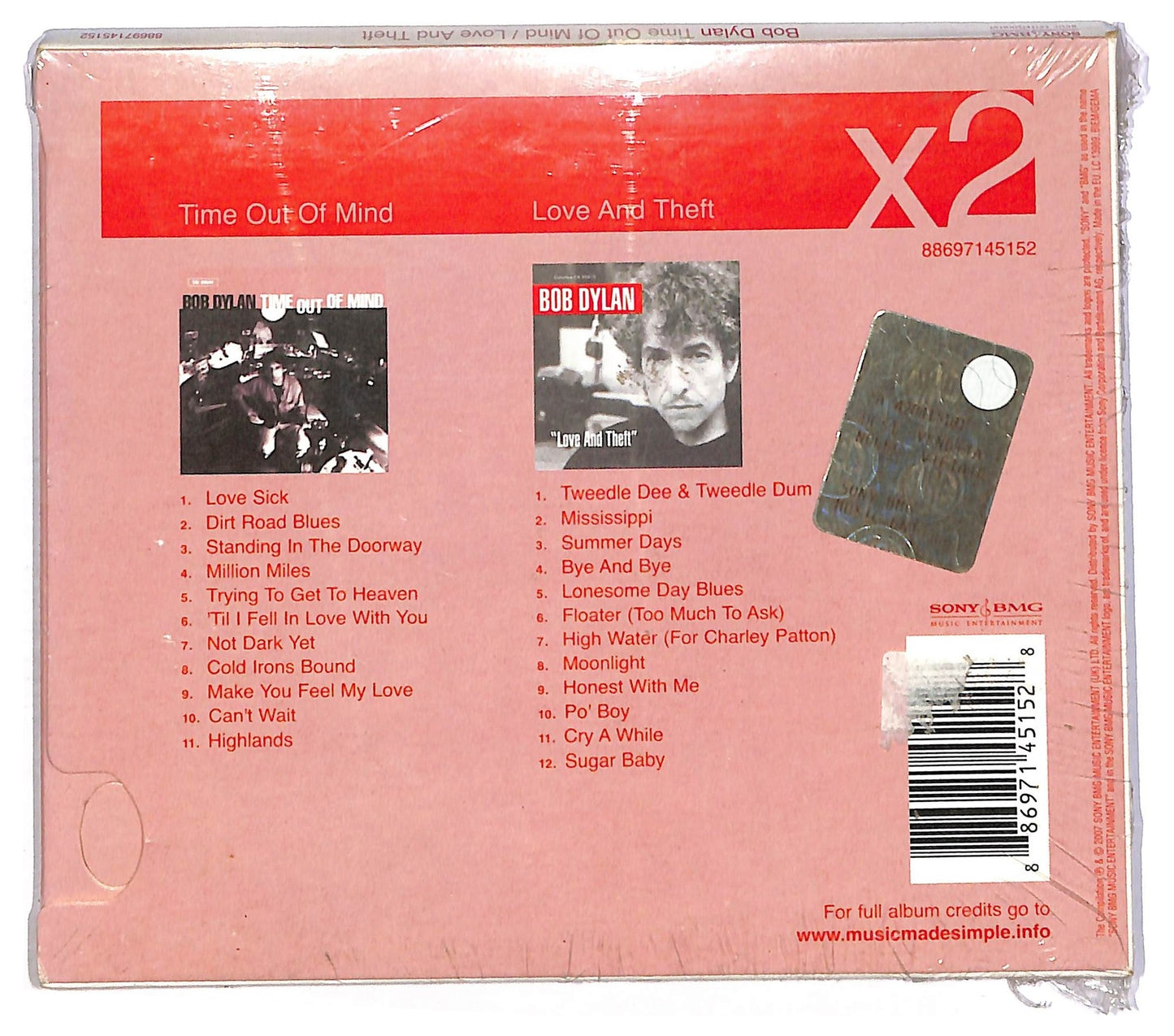 EBOND Bob Dylan - Time Out Of Mind / Love And Theft (2 dischi) CD CD086411