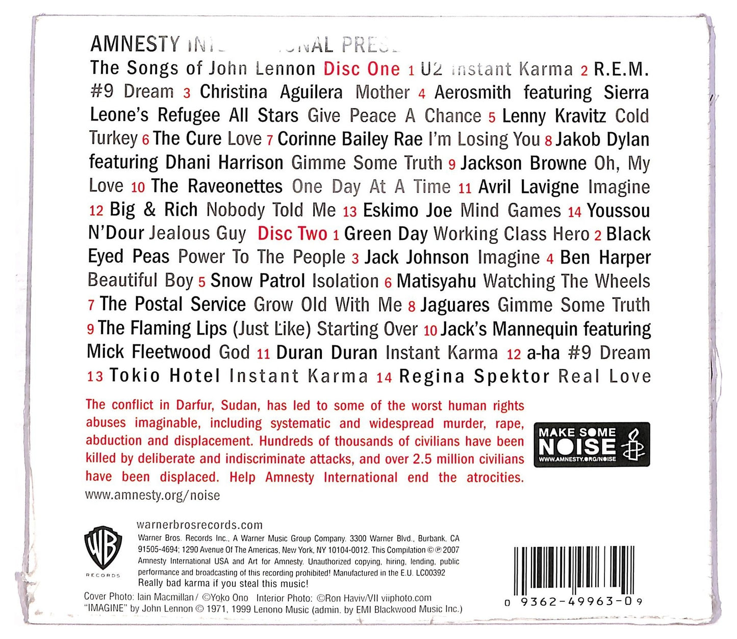EBOND Make Some Noise - The Amnesty International Campaign To Save CD CD086615