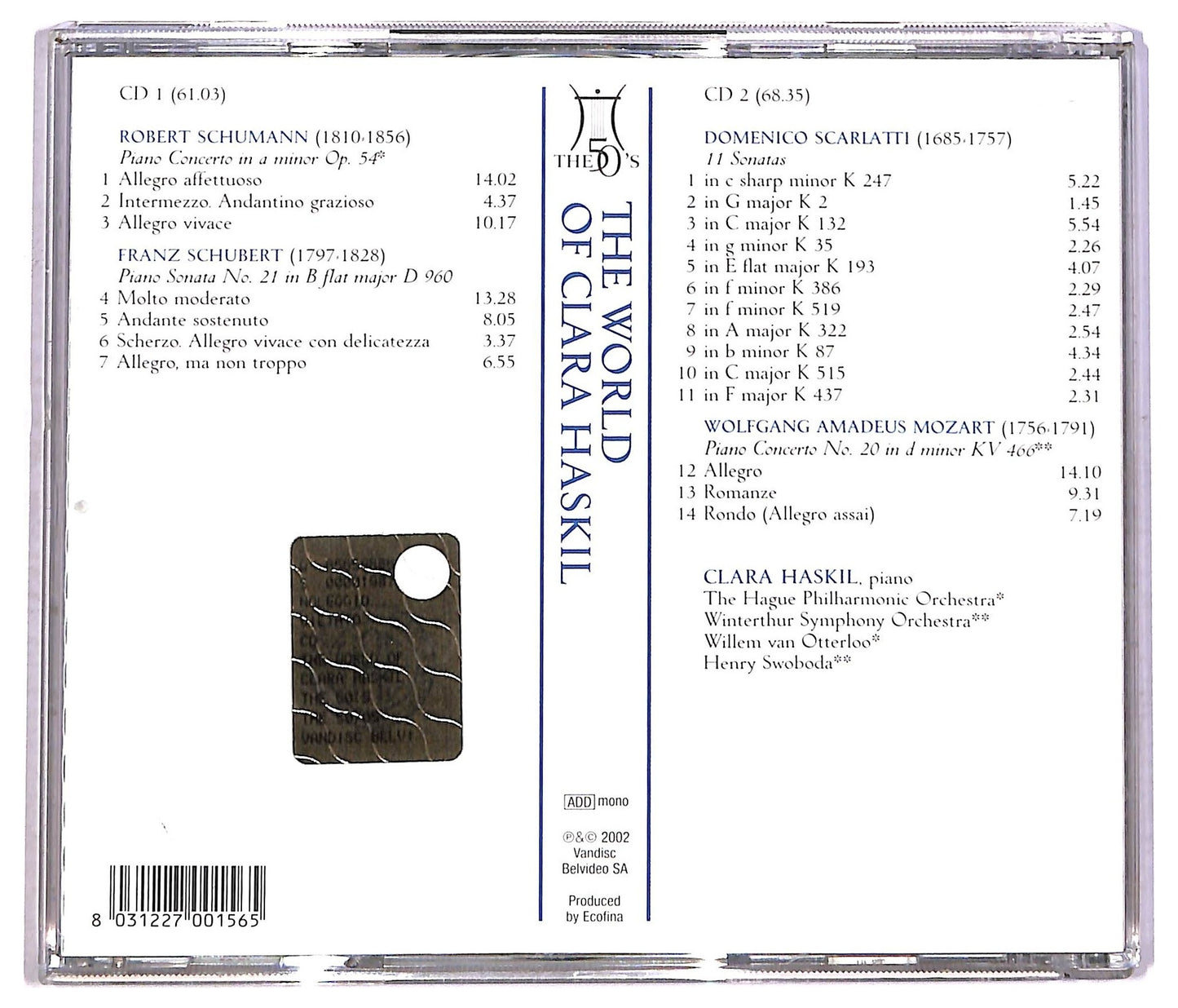 EBOND Clara Haskil - The World Of Clara Haskil CD CD086630