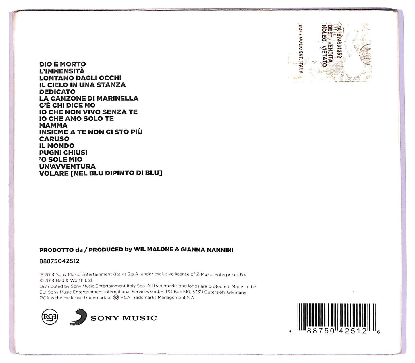 EBOND Gianna Nannini - Hitalia EDITORIALE CD CD087055