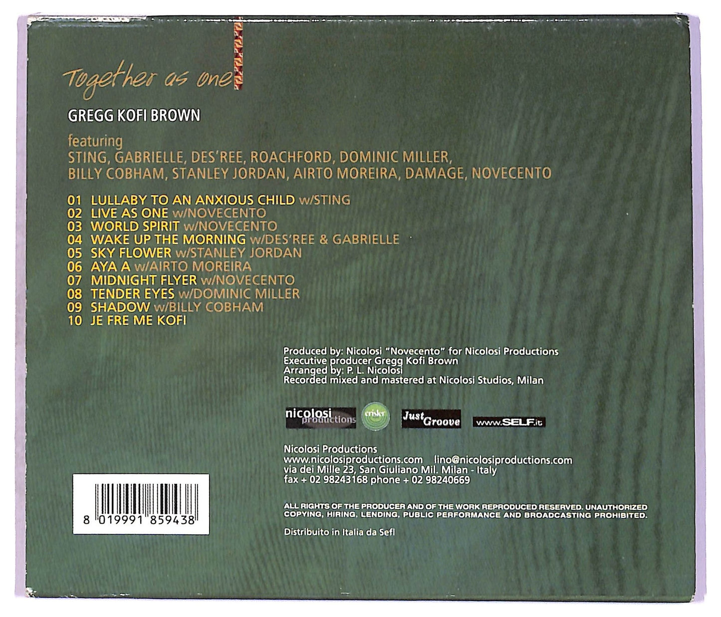 EBOND Gregg Kofi Brown - Together As One CD CD087056