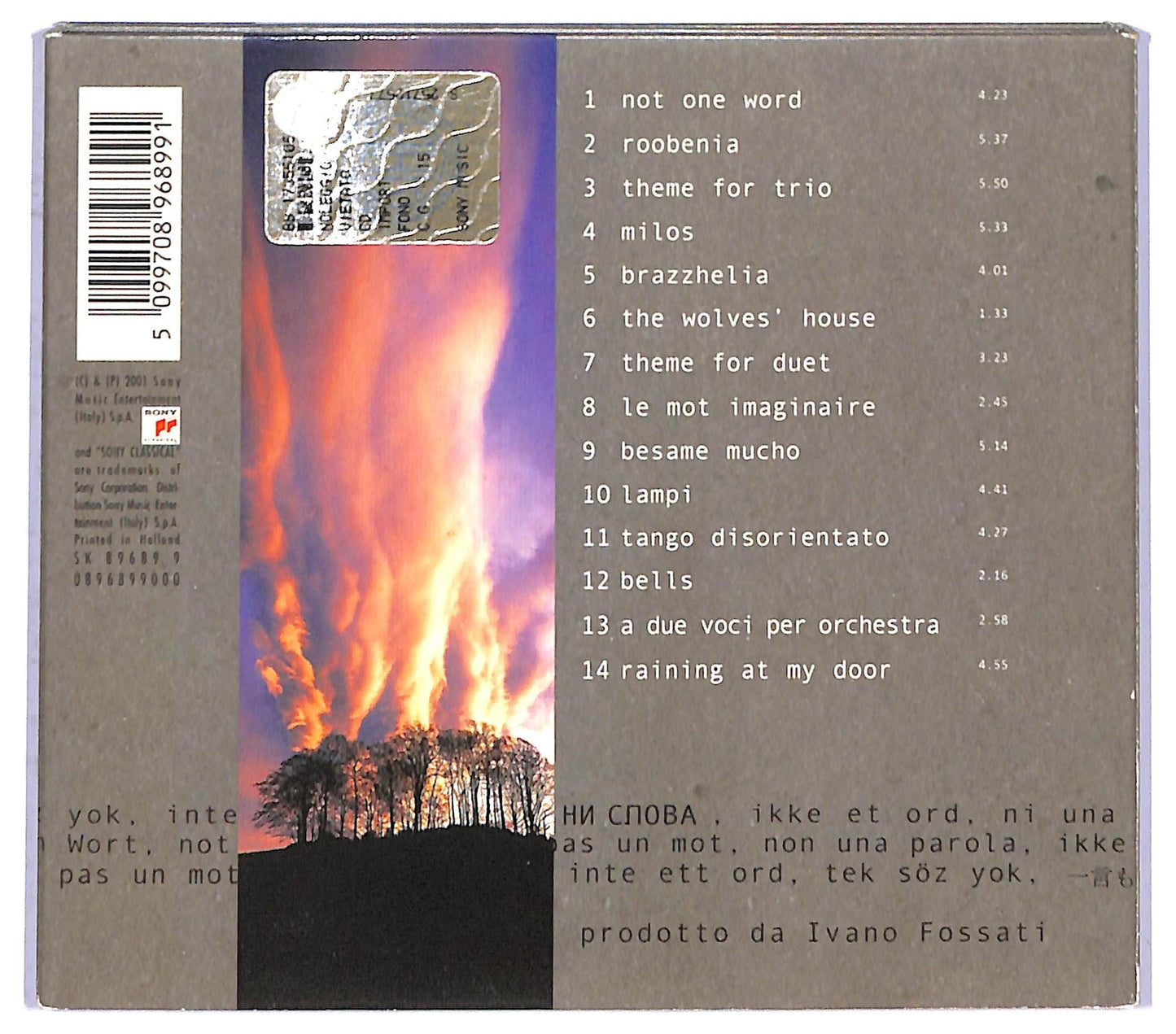EBOND Ivano Fossati - Double Life - Not One Word ALBUM DIGIPACK CD CD087363