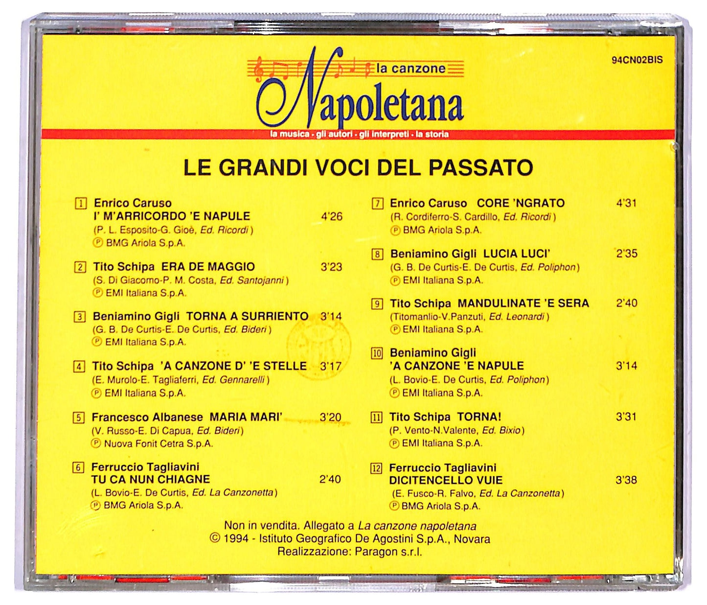 EBOND Various - Le Grandi Voci Del Passato Editoriale CD CD087640